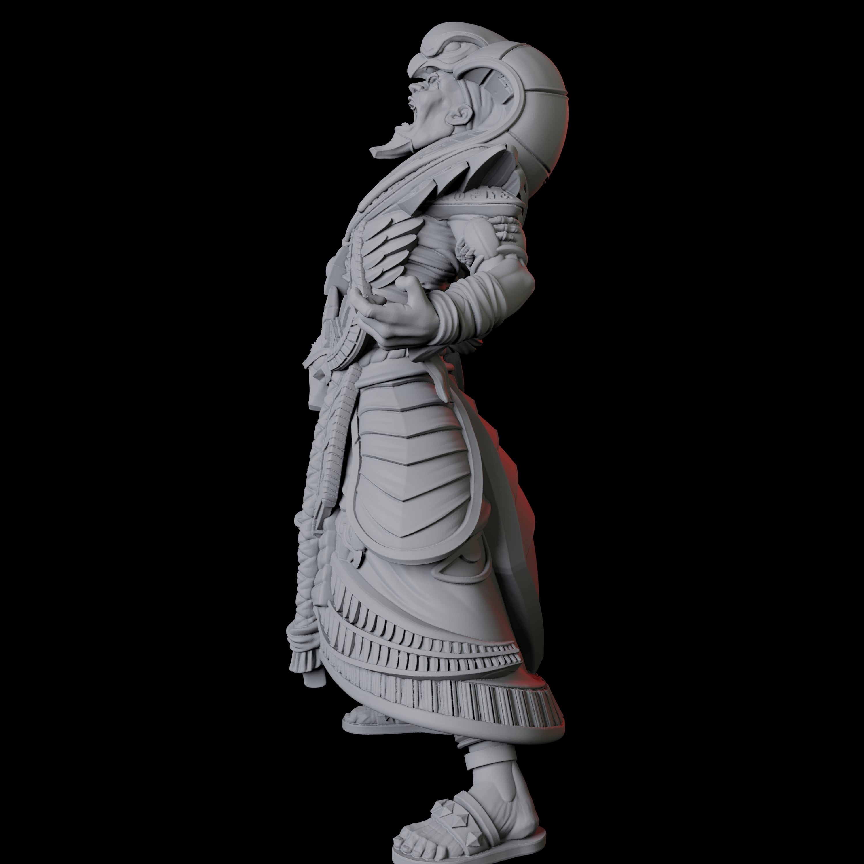 Screaming Undead Pharaoh Miniature for Dungeons and Dragons, Pathfinder or other TTRPGs