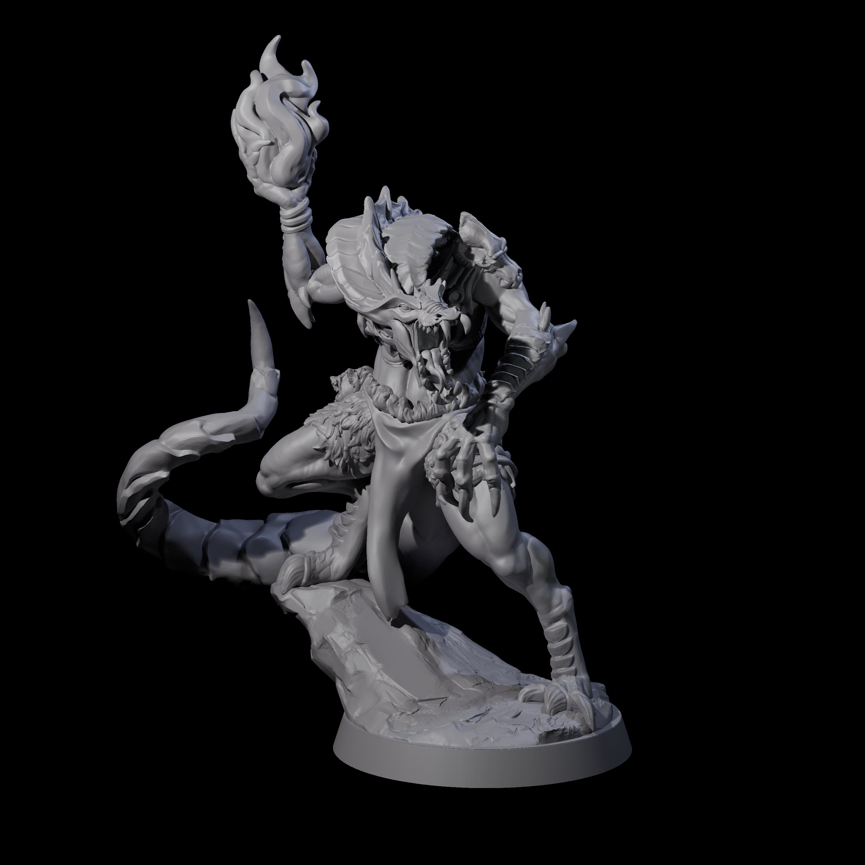 Screaming Yuan-Ti Sorcerer Miniature for Dungeons and Dragons, Pathfinder or other TTRPGs