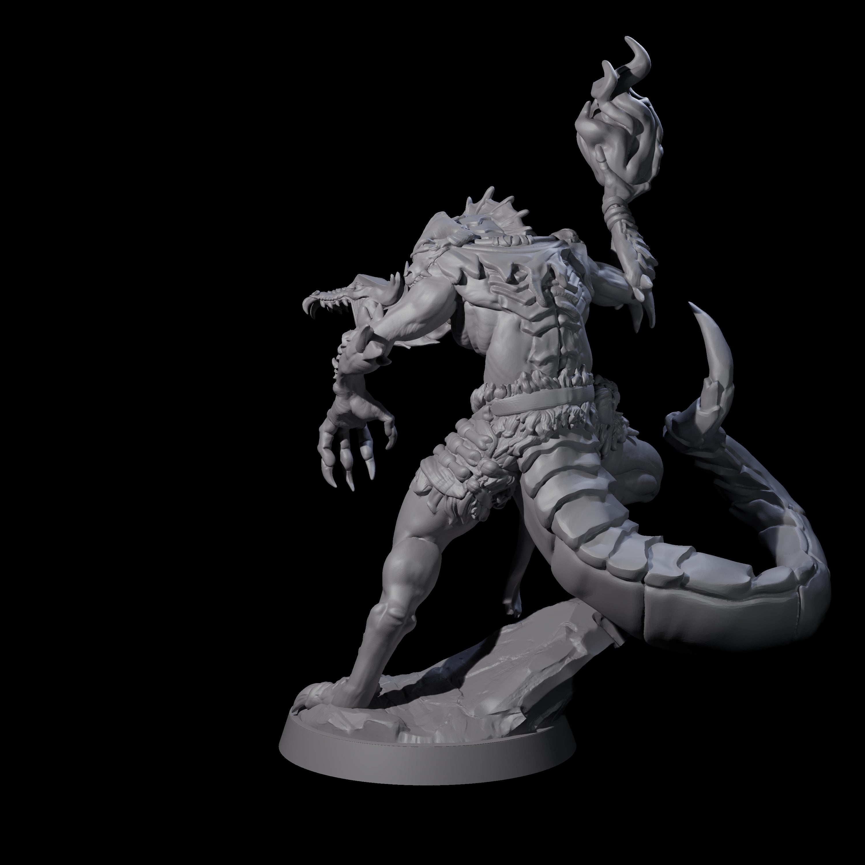Screaming Yuan-Ti Sorcerer Miniature for Dungeons and Dragons, Pathfinder or other TTRPGs