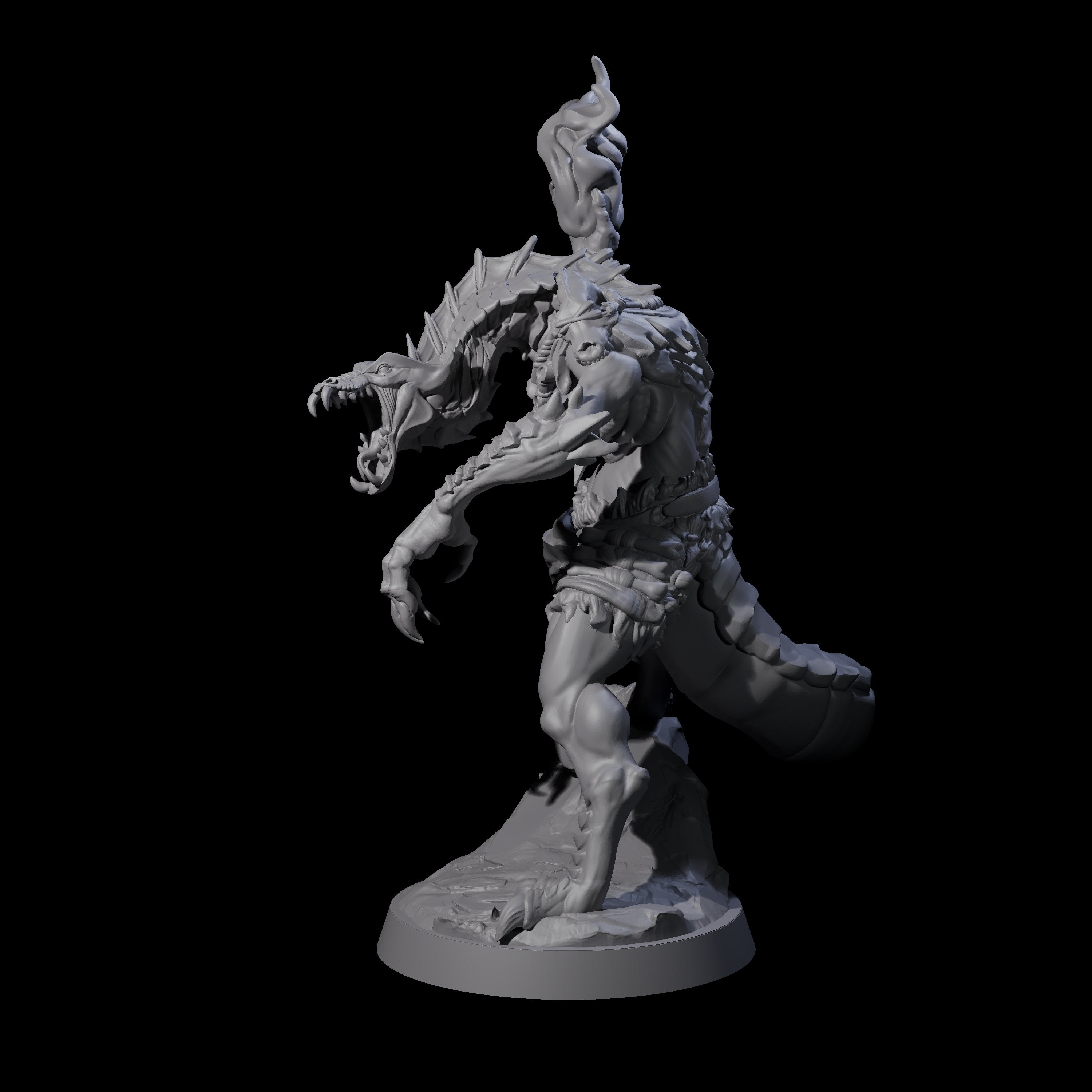 Screaming Yuan-Ti Sorcerer Miniature for Dungeons and Dragons, Pathfinder or other TTRPGs