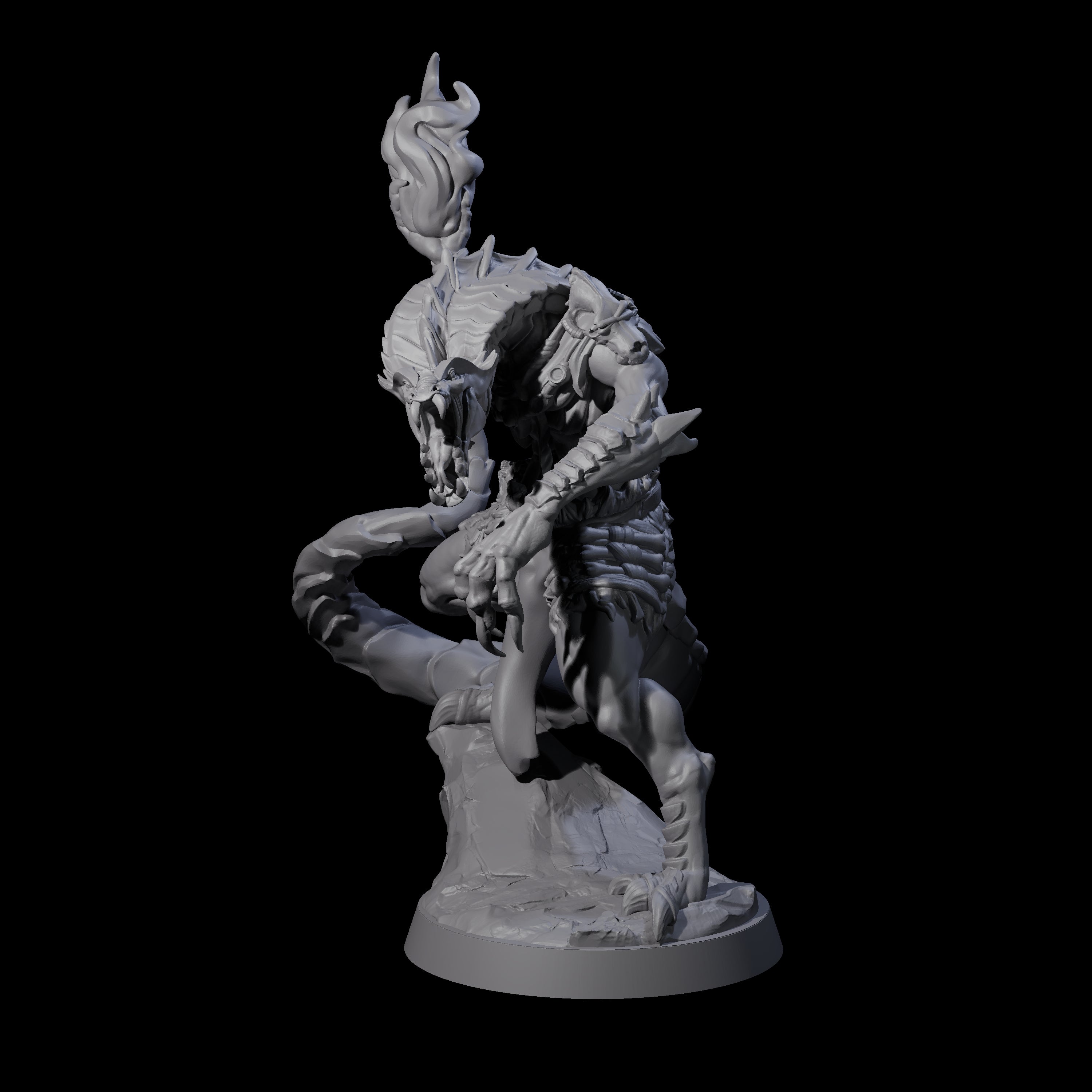 Screaming Yuan-Ti Sorcerer Miniature for Dungeons and Dragons, Pathfinder or other TTRPGs