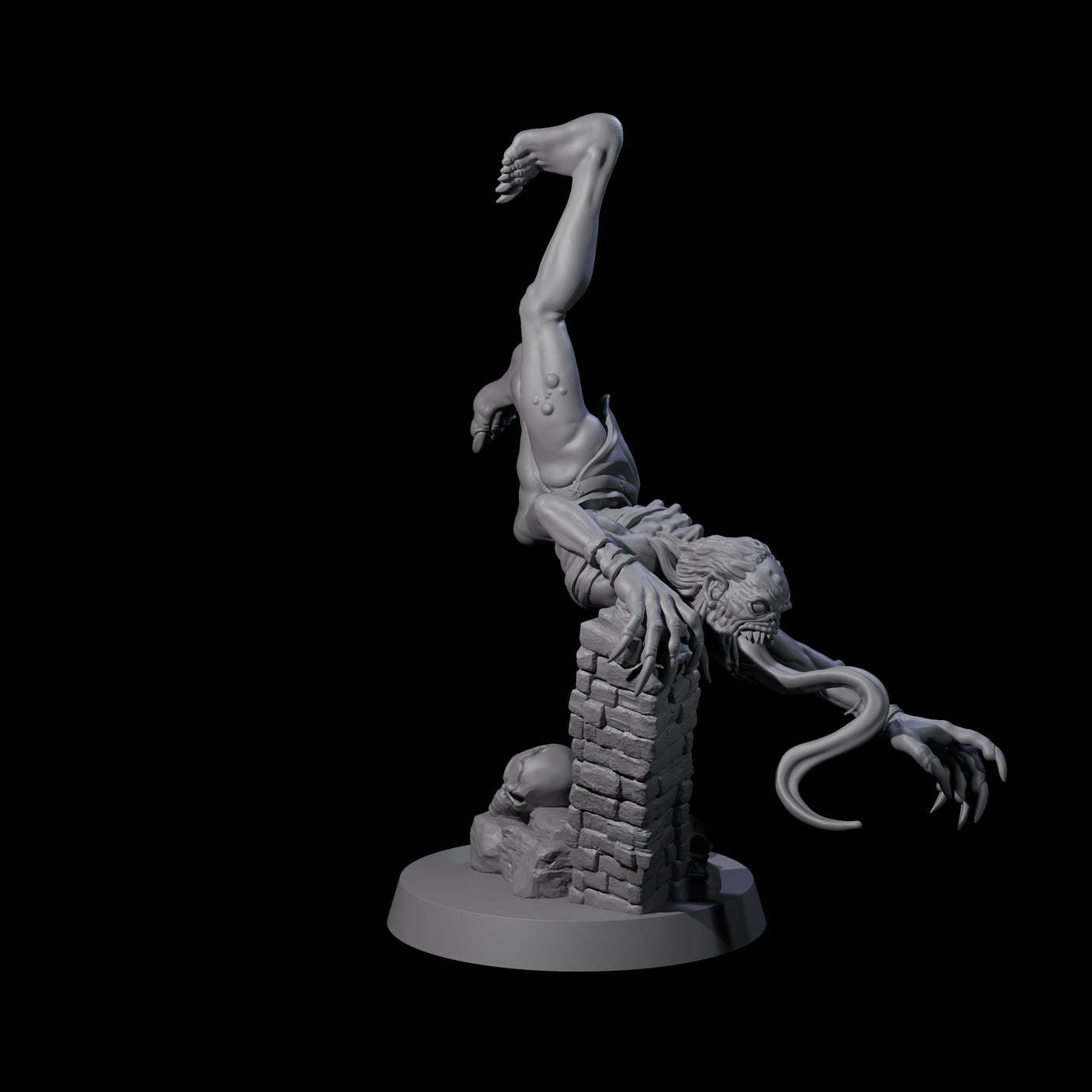 Screeching Ghoul A Miniature for Dungeons and Dragons, Pathfinder or other TTRPGs