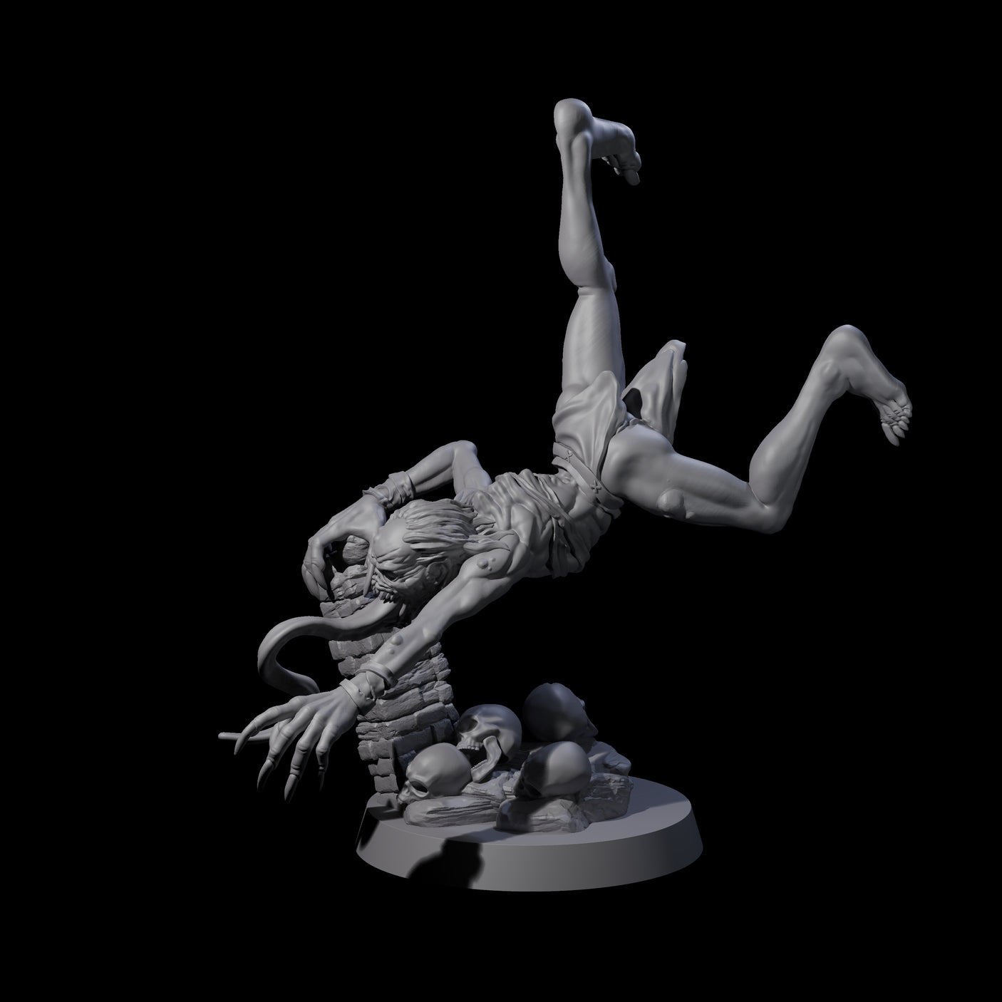 Screeching Ghoul A Miniature for Dungeons and Dragons, Pathfinder or other TTRPGs