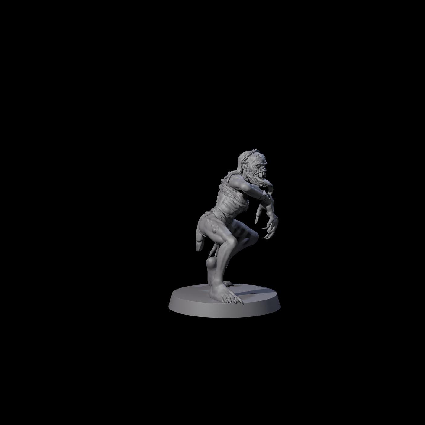 Screeching Ghoul B Miniature for Dungeons and Dragons, Pathfinder or other TTRPGs
