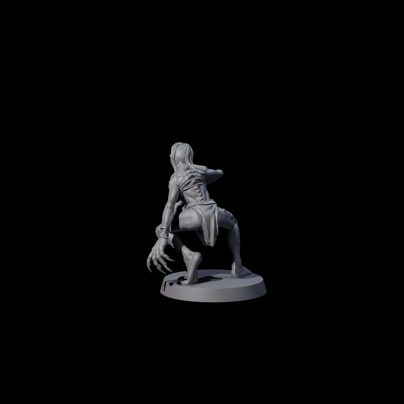 Screeching Ghoul B Miniature for Dungeons and Dragons, Pathfinder or other TTRPGs