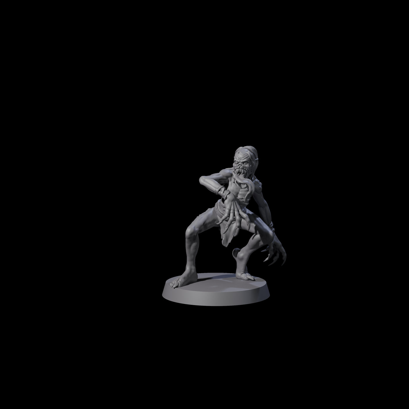 Screeching Ghoul B Miniature for Dungeons and Dragons, Pathfinder or other TTRPGs