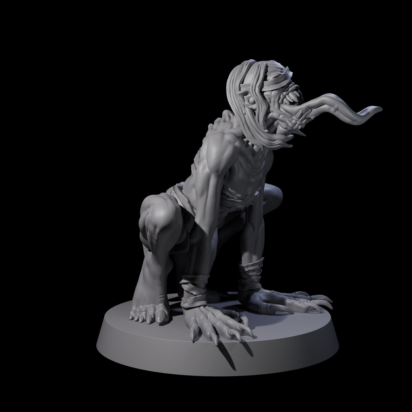 Screeching Ghoul C Miniature for Dungeons and Dragons, Pathfinder or other TTRPGs