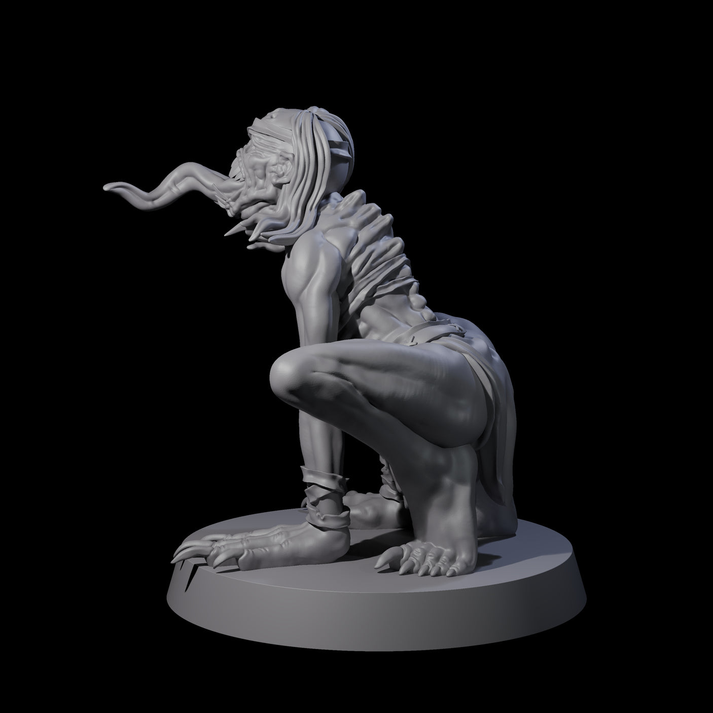 Screeching Ghoul C Miniature for Dungeons and Dragons, Pathfinder or other TTRPGs