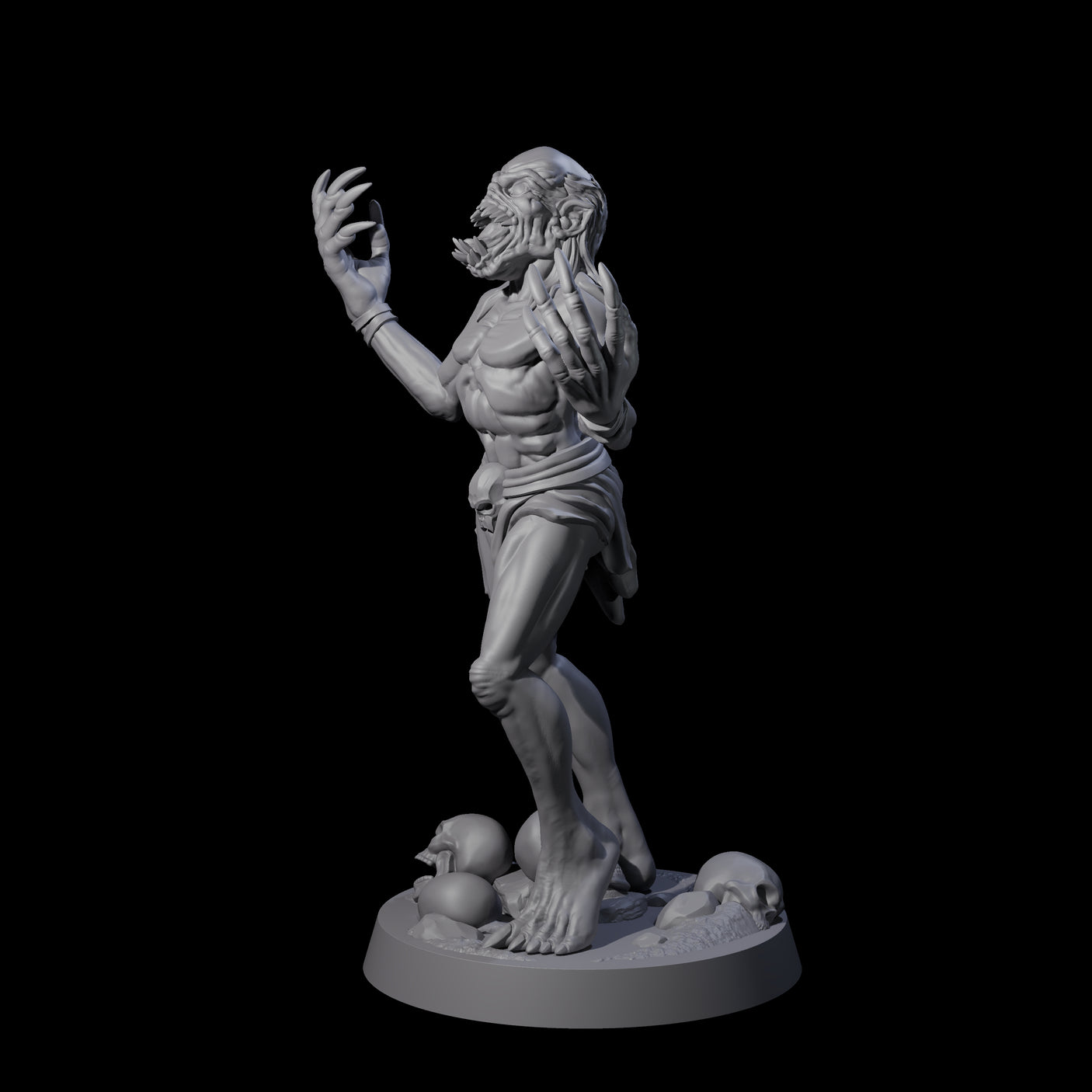 Screeching Ghoul D Miniature for Dungeons and Dragons, Pathfinder or other TTRPGs