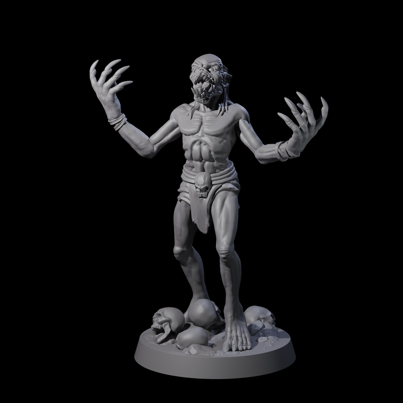 Screeching Ghoul D Miniature for Dungeons and Dragons, Pathfinder or other TTRPGs