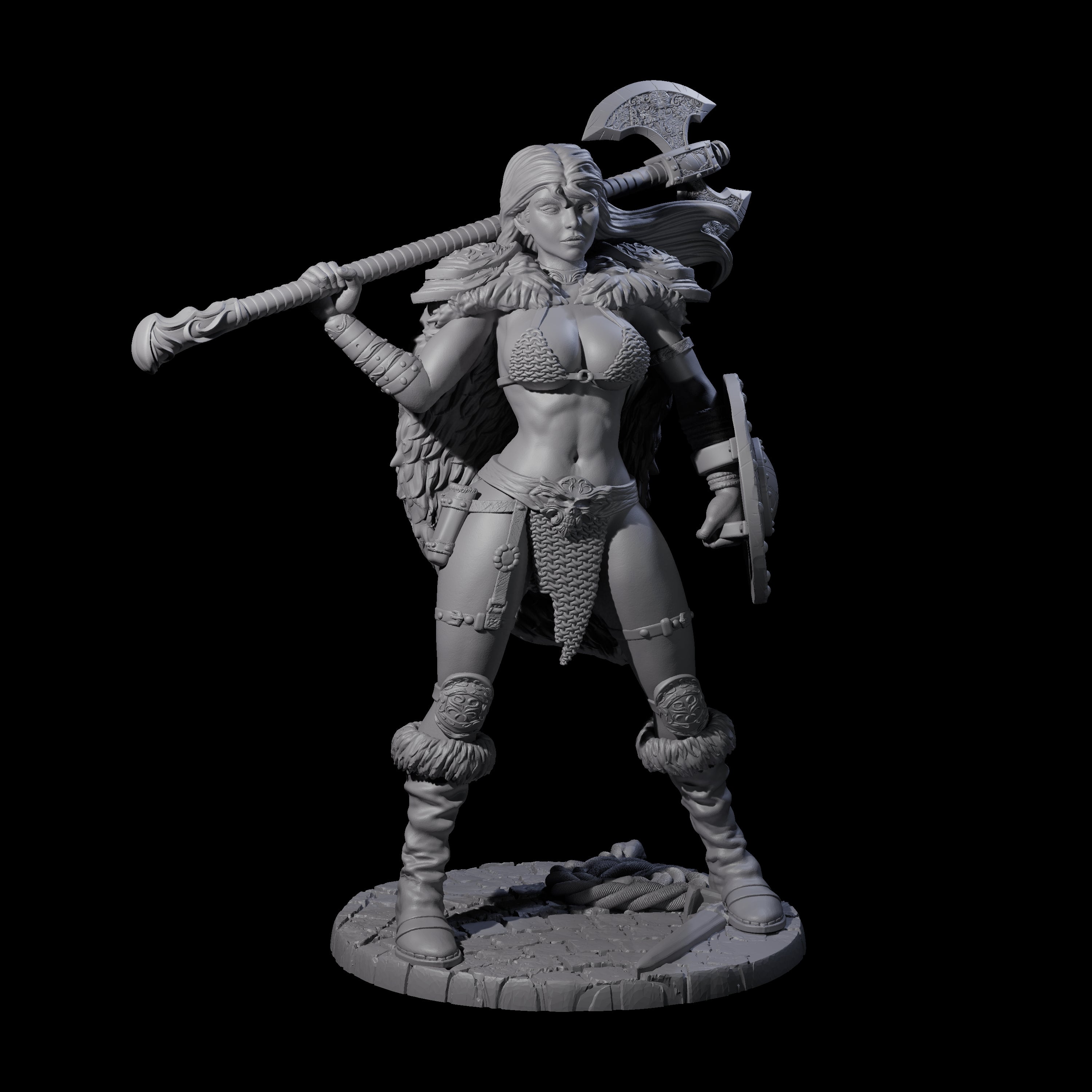 Screemel - Confident Barbarian Miniature for Dungeons and Dragons, Pathfinder or other TTRPGs
