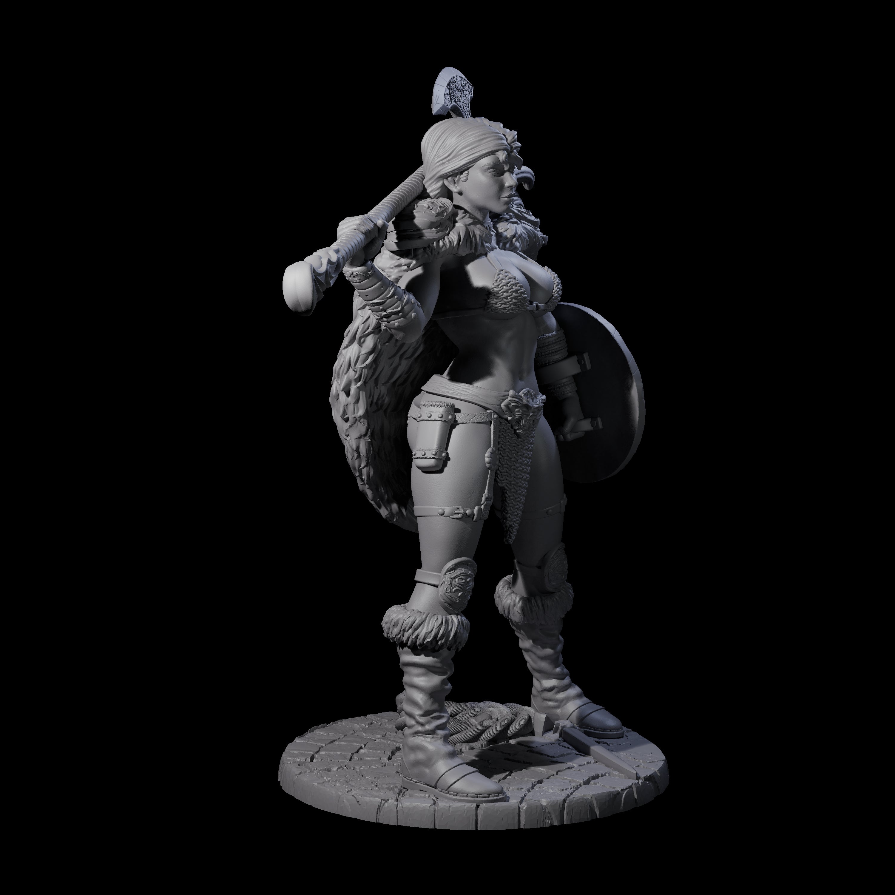 Screemel - Confident Barbarian Miniature for Dungeons and Dragons, Pathfinder or other TTRPGs