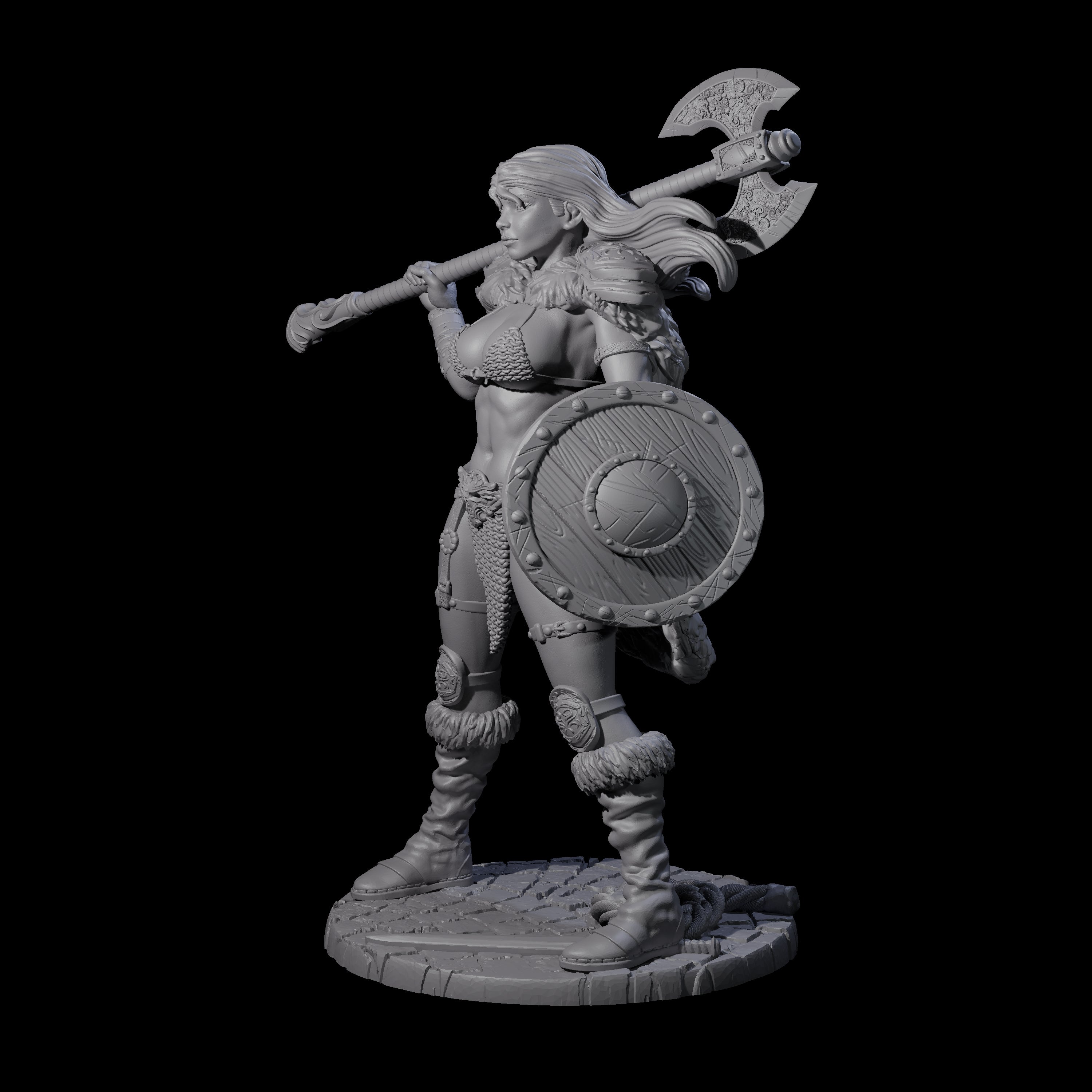 Screemel - Confident Barbarian Miniature for Dungeons and Dragons, Pathfinder or other TTRPGs
