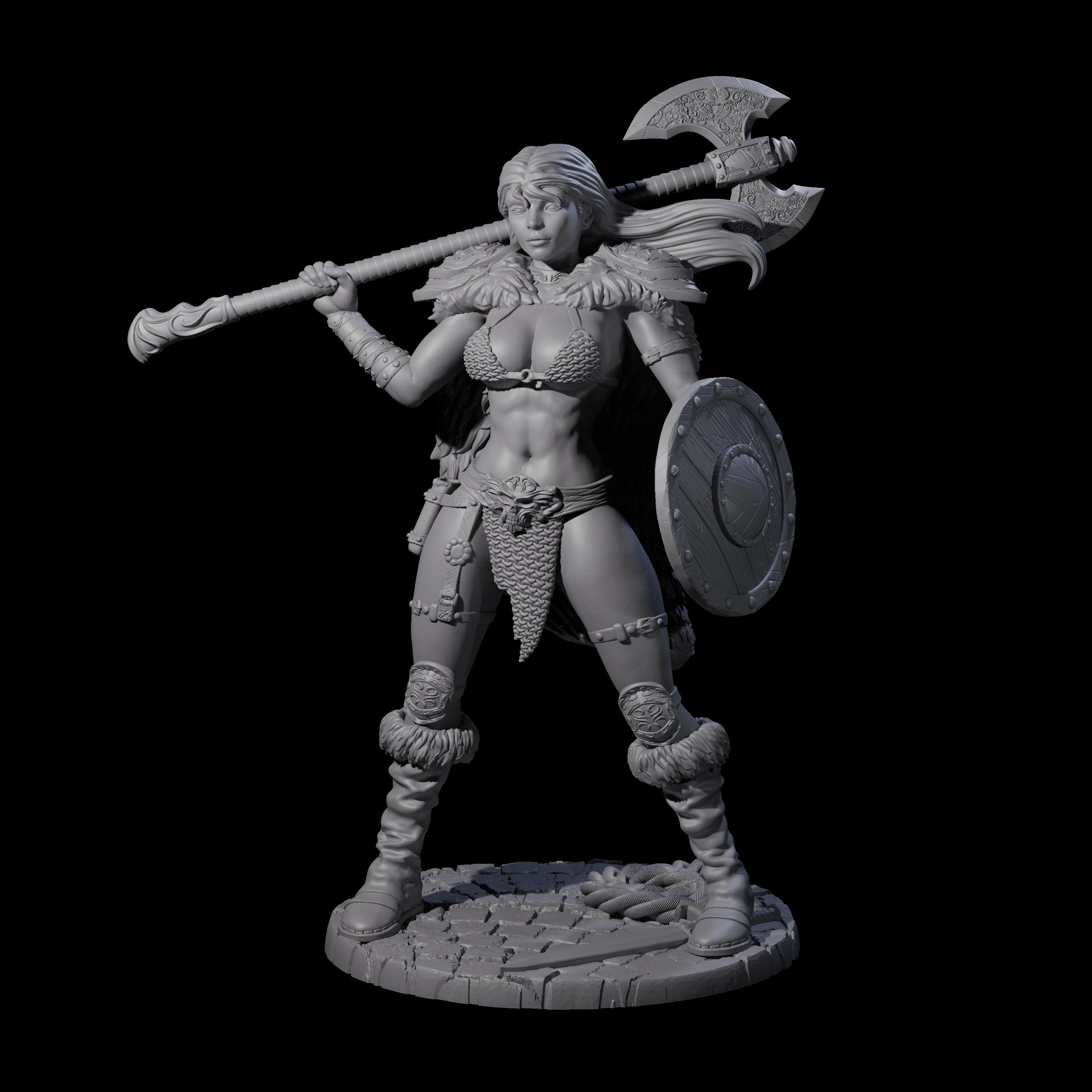 Screemel - Confident Barbarian Miniature for Dungeons and Dragons, Pathfinder or other TTRPGs