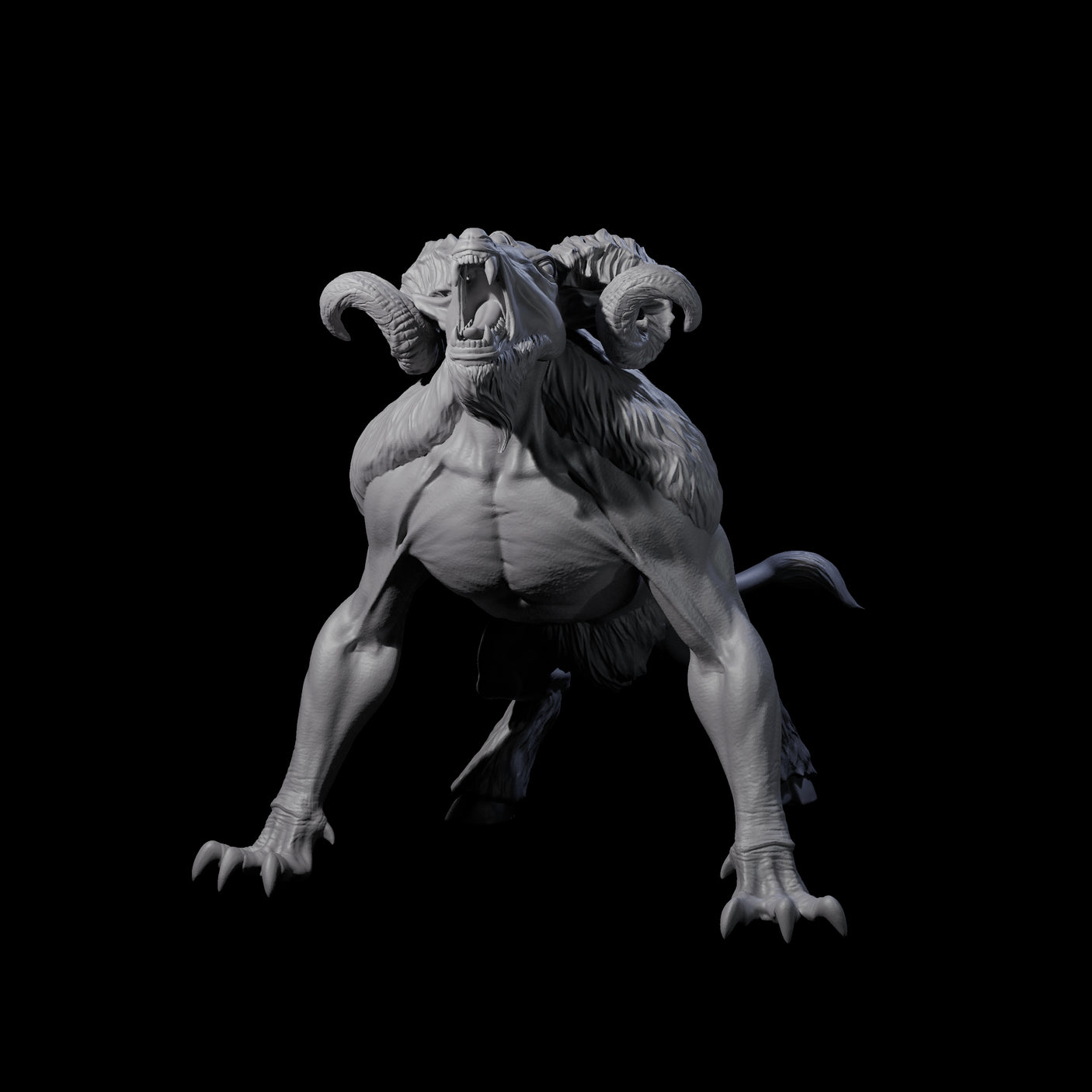Screetching Dire Ram Miniature for Dungeons and Dragons, Pathfinder or other TTRPGs