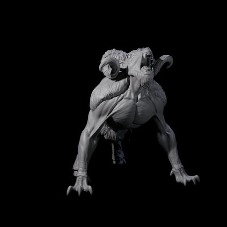 Screetching Dire Ram Miniature for Dungeons and Dragons, Pathfinder or other TTRPGs