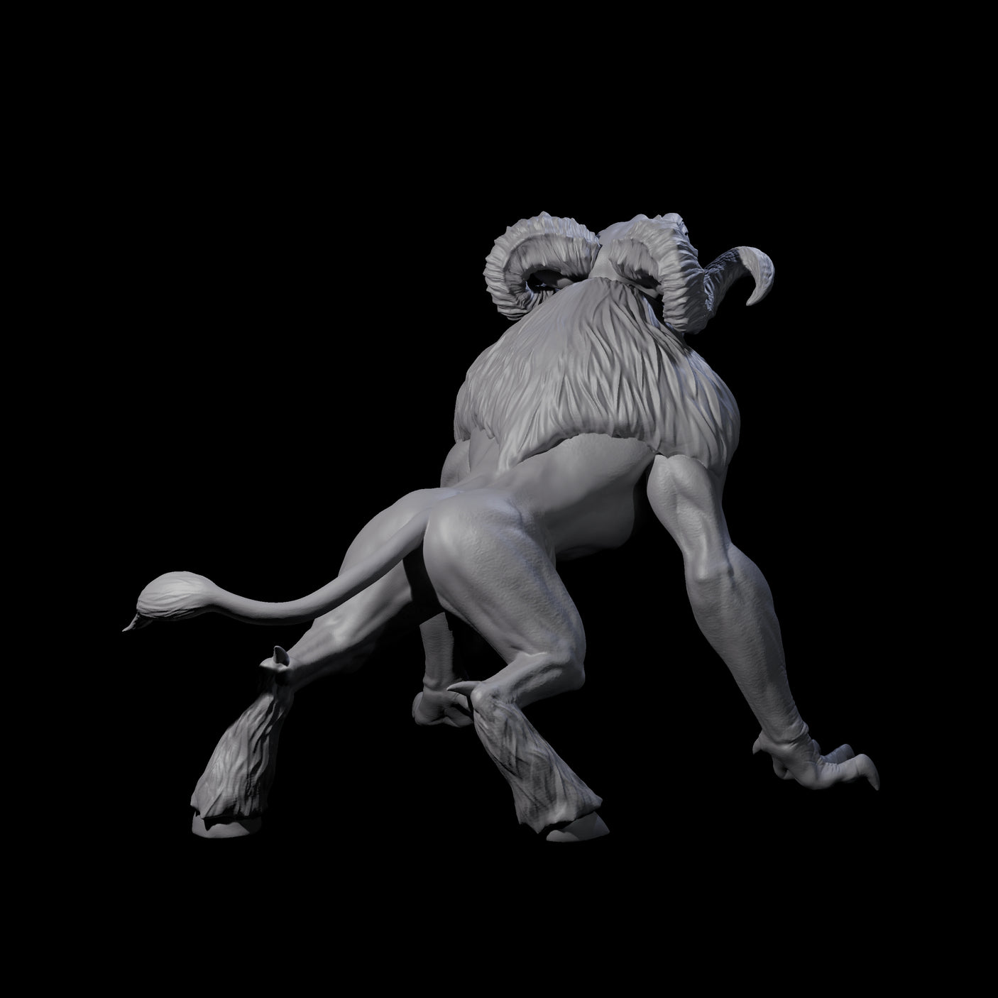 Screetching Dire Ram Miniature for Dungeons and Dragons, Pathfinder or other TTRPGs
