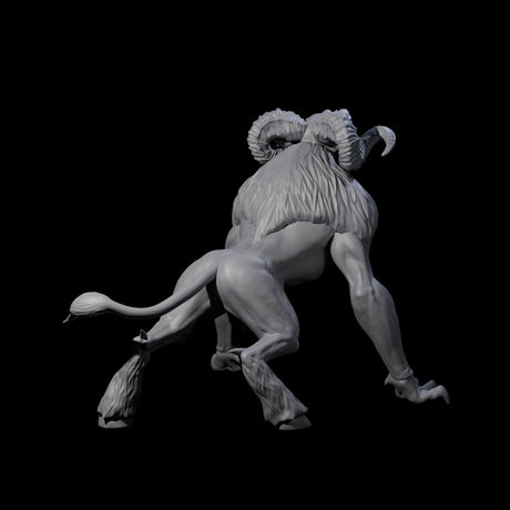 Screetching Dire Ram Miniature for Dungeons and Dragons, Pathfinder or other TTRPGs