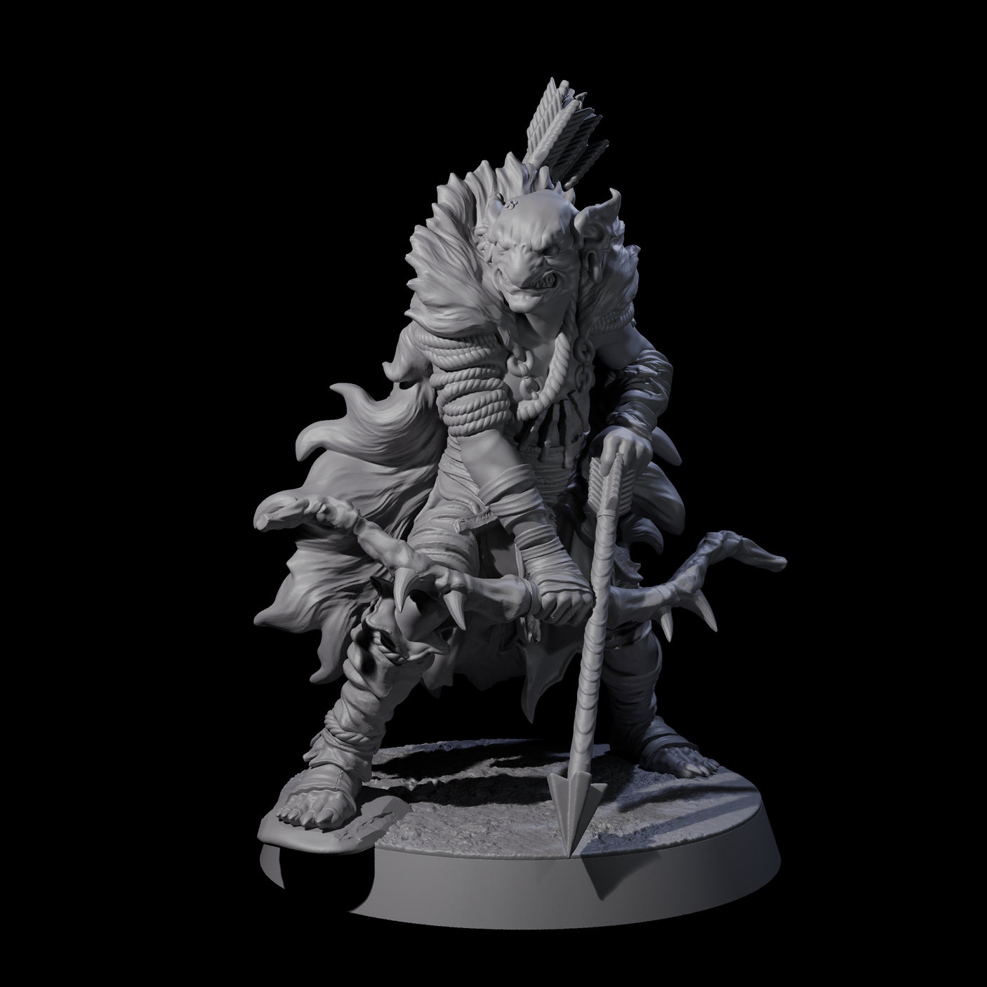 Sculking Marsh Archer A Miniature for Dungeons and Dragons, Pathfinder or other TTRPGs