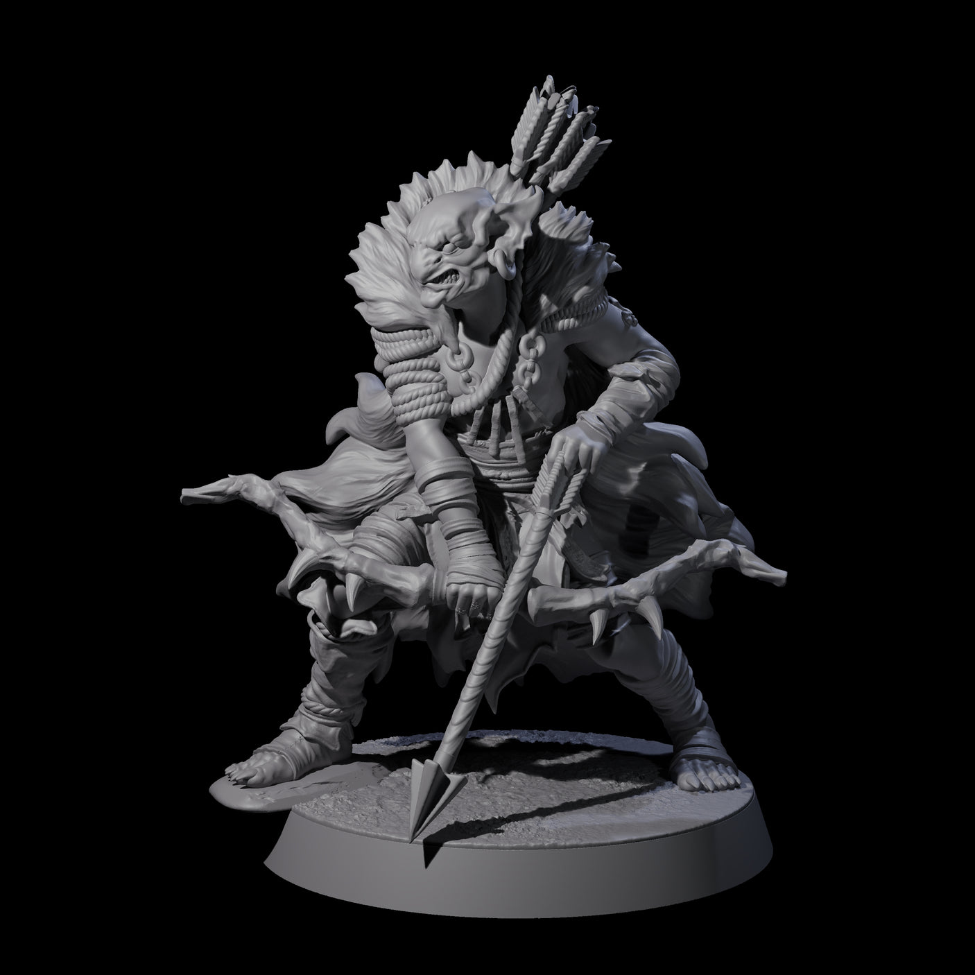 Sculking Marsh Archer A Miniature for Dungeons and Dragons, Pathfinder or other TTRPGs