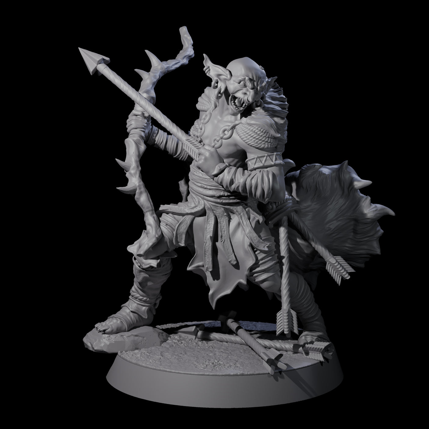 Sculking Marsh Archer B Miniature for Dungeons and Dragons, Pathfinder or other TTRPGs