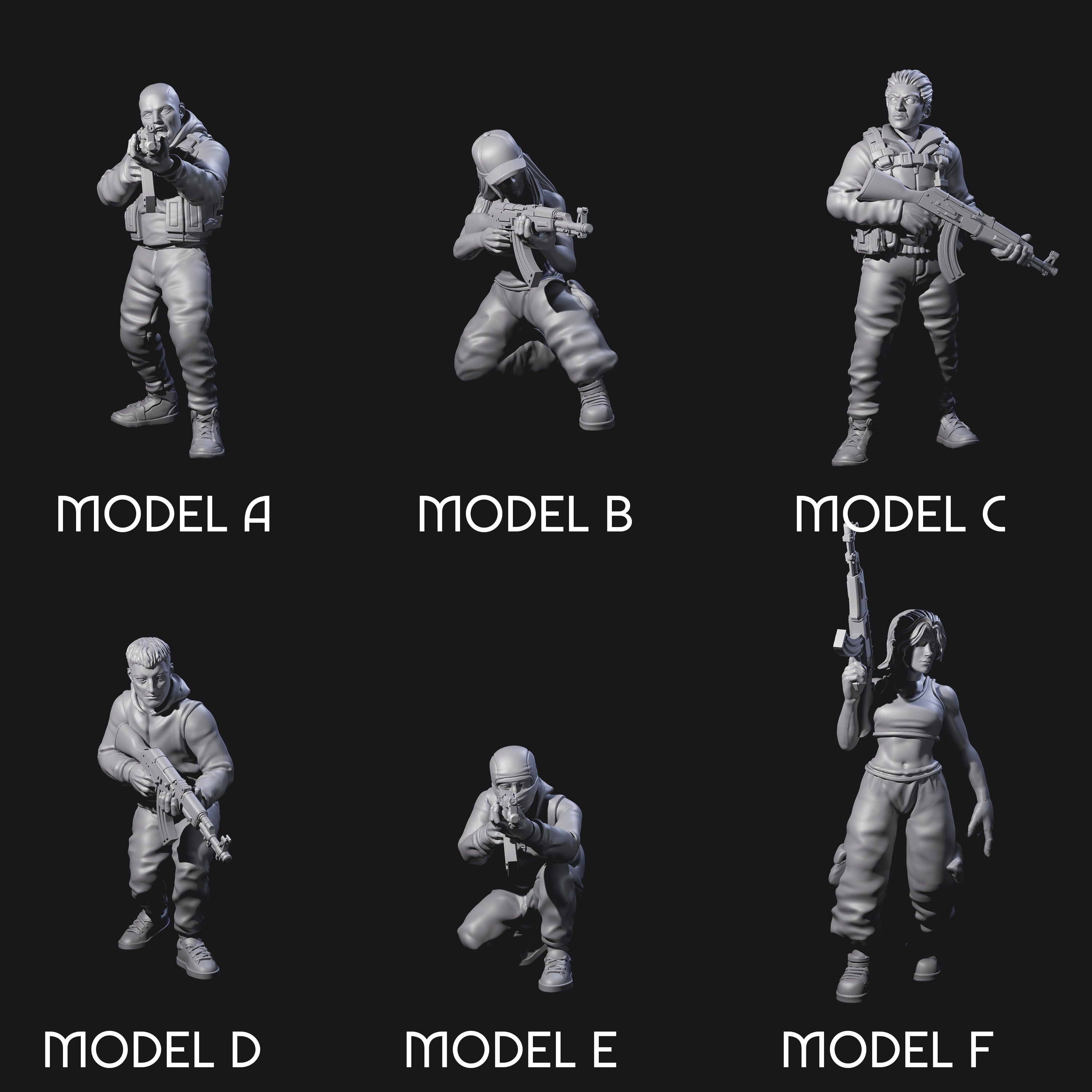 Scummy Russian Mercenaries Miniature for Dungeons and Dragons, Pathfinder or other TTRPGs