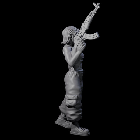 Scummy Russian Mercenary F Miniature for Dungeons and Dragons, Pathfinder or other TTRPGs