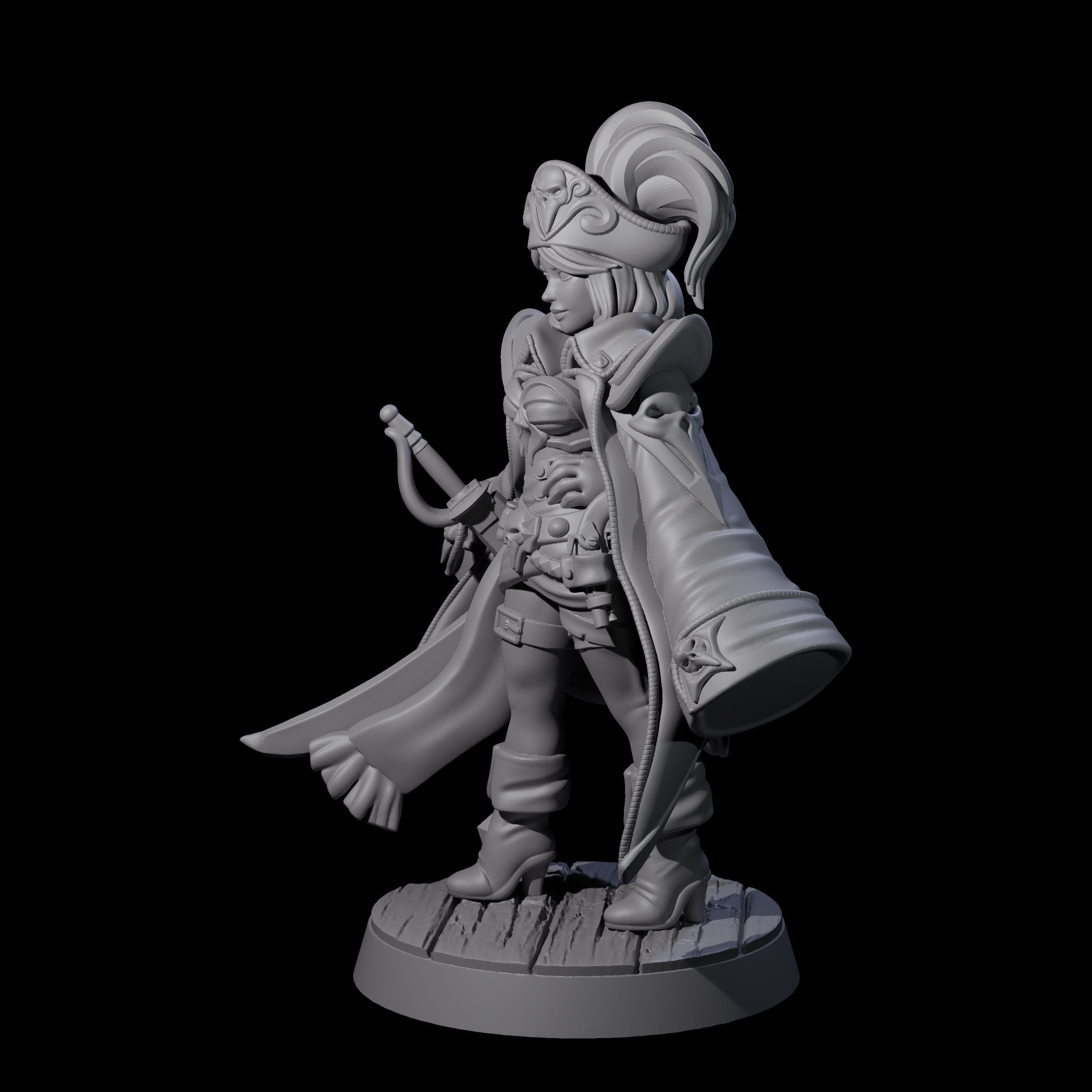 Scurvy Pirate Captain Miniature for Dungeons and Dragons, Pathfinder or other TTRPGs