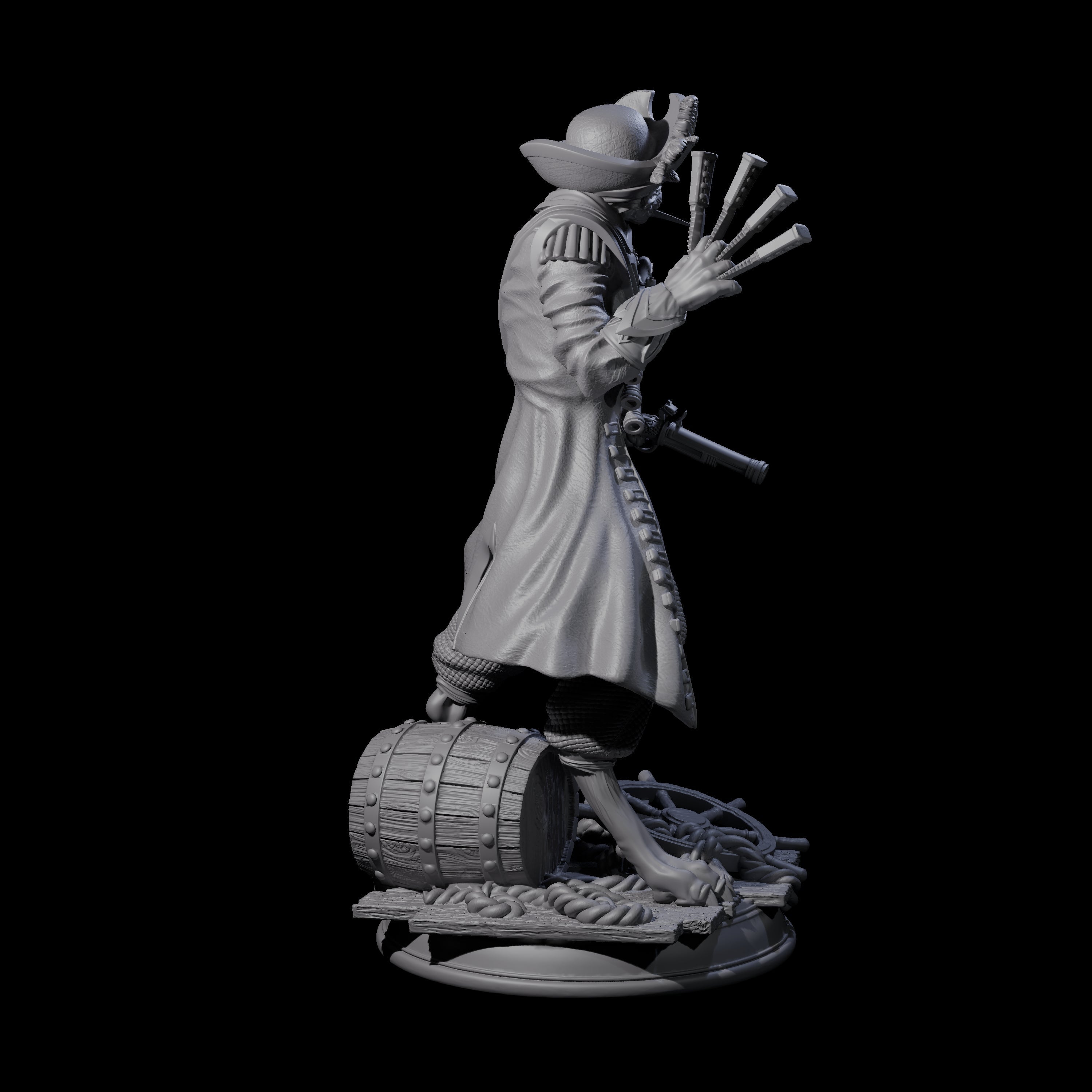 Scurvy Tabaxi Pirate Miniature for Dungeons and Dragons, Pathfinder or other TTRPGs