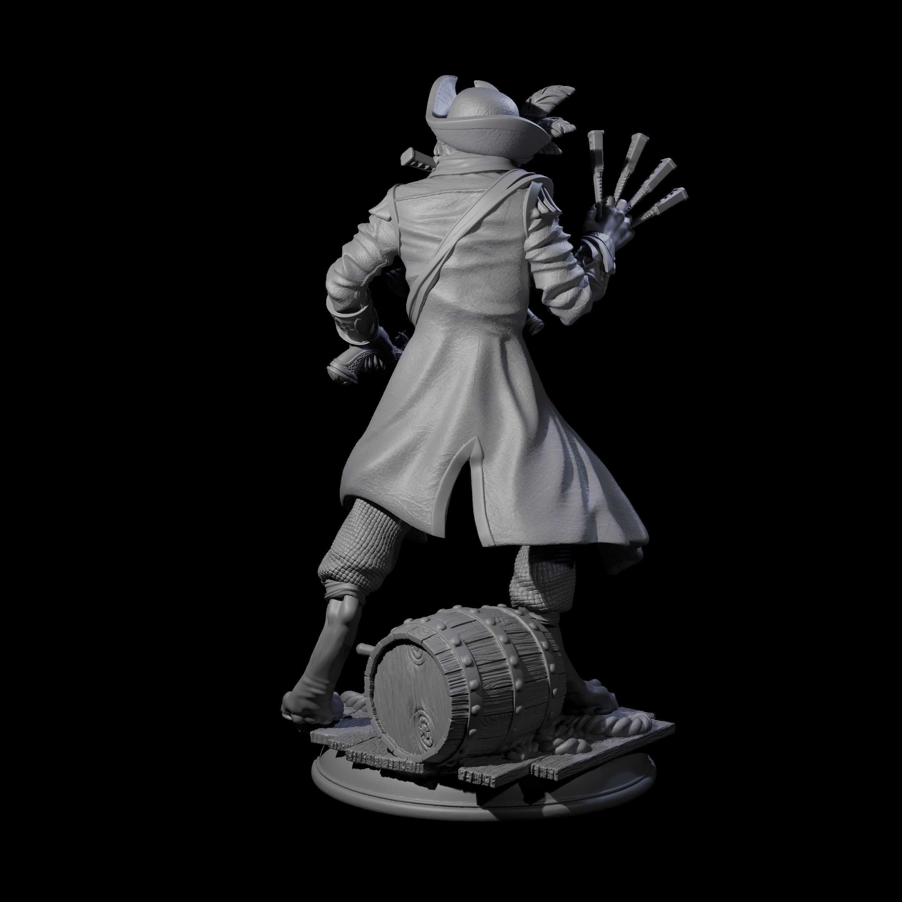 Scurvy Tabaxi Pirate Miniature for Dungeons and Dragons, Pathfinder or other TTRPGs