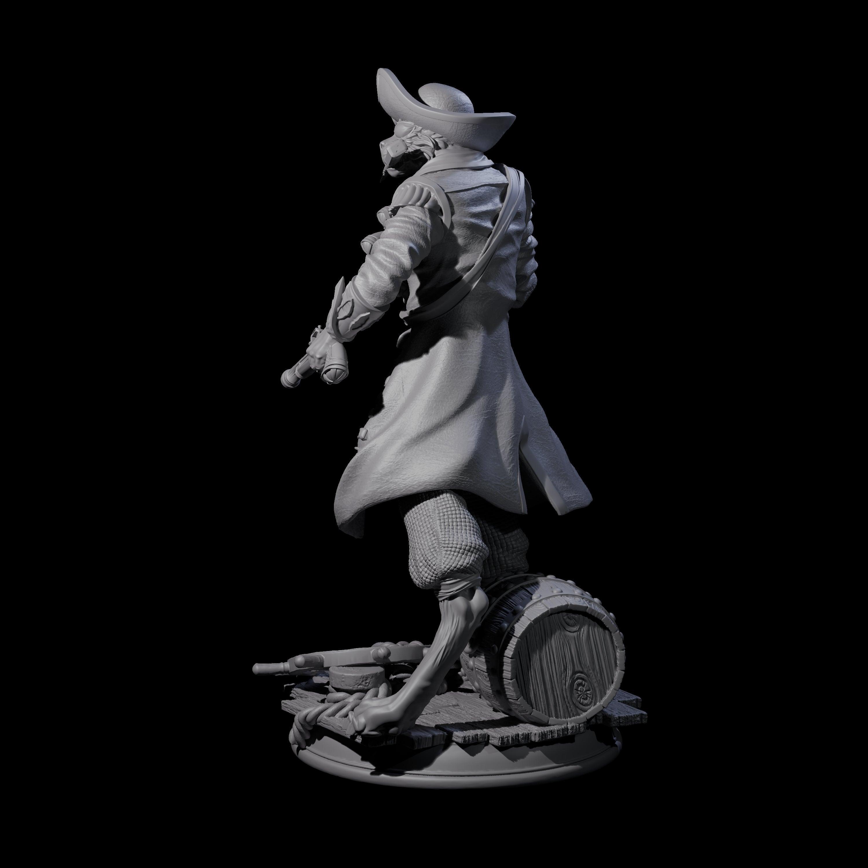 Scurvy Tabaxi Pirate Miniature for Dungeons and Dragons, Pathfinder or other TTRPGs