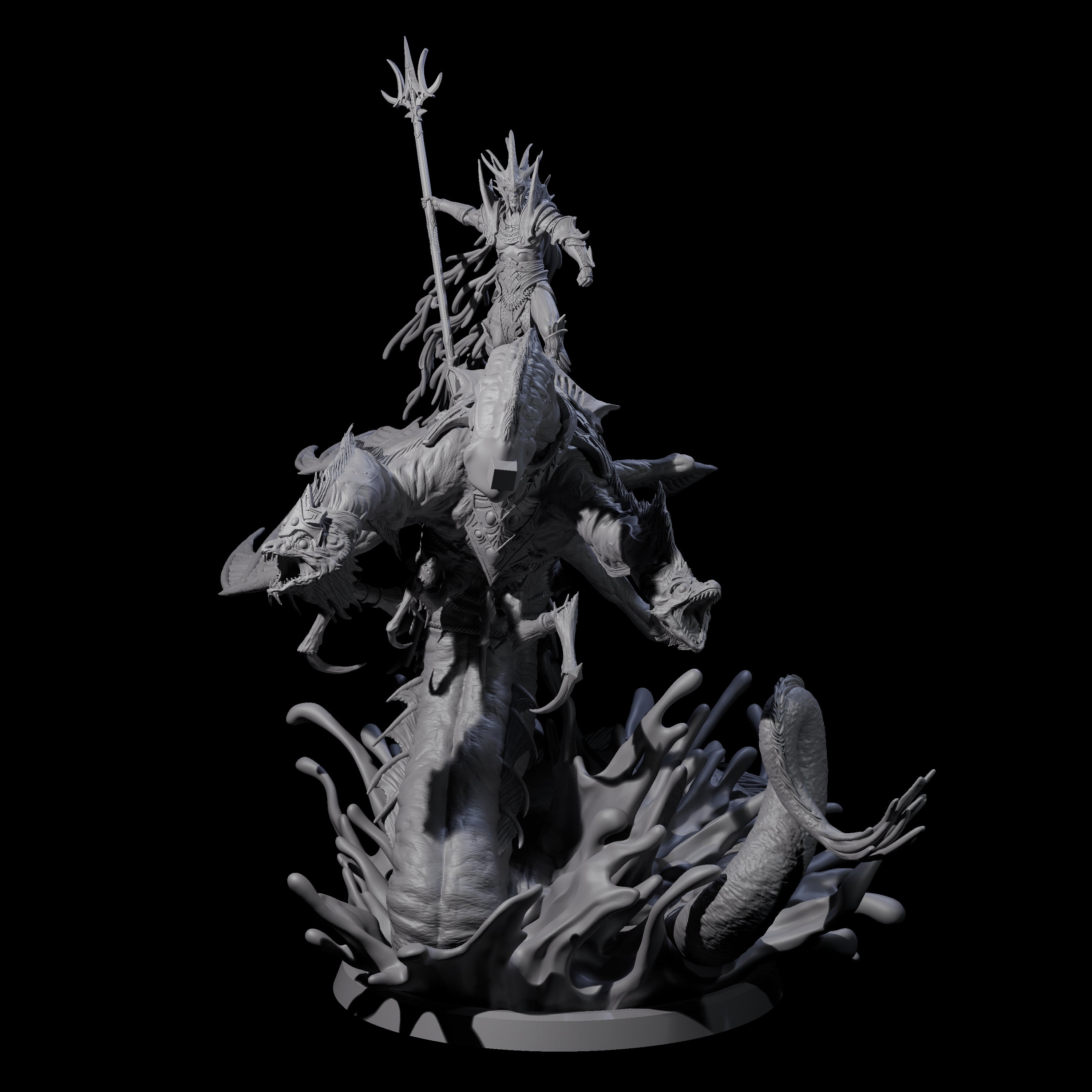 Sea Elf Deeplord Miniature for Dungeons and Dragons, Pathfinder or other TTRPGs