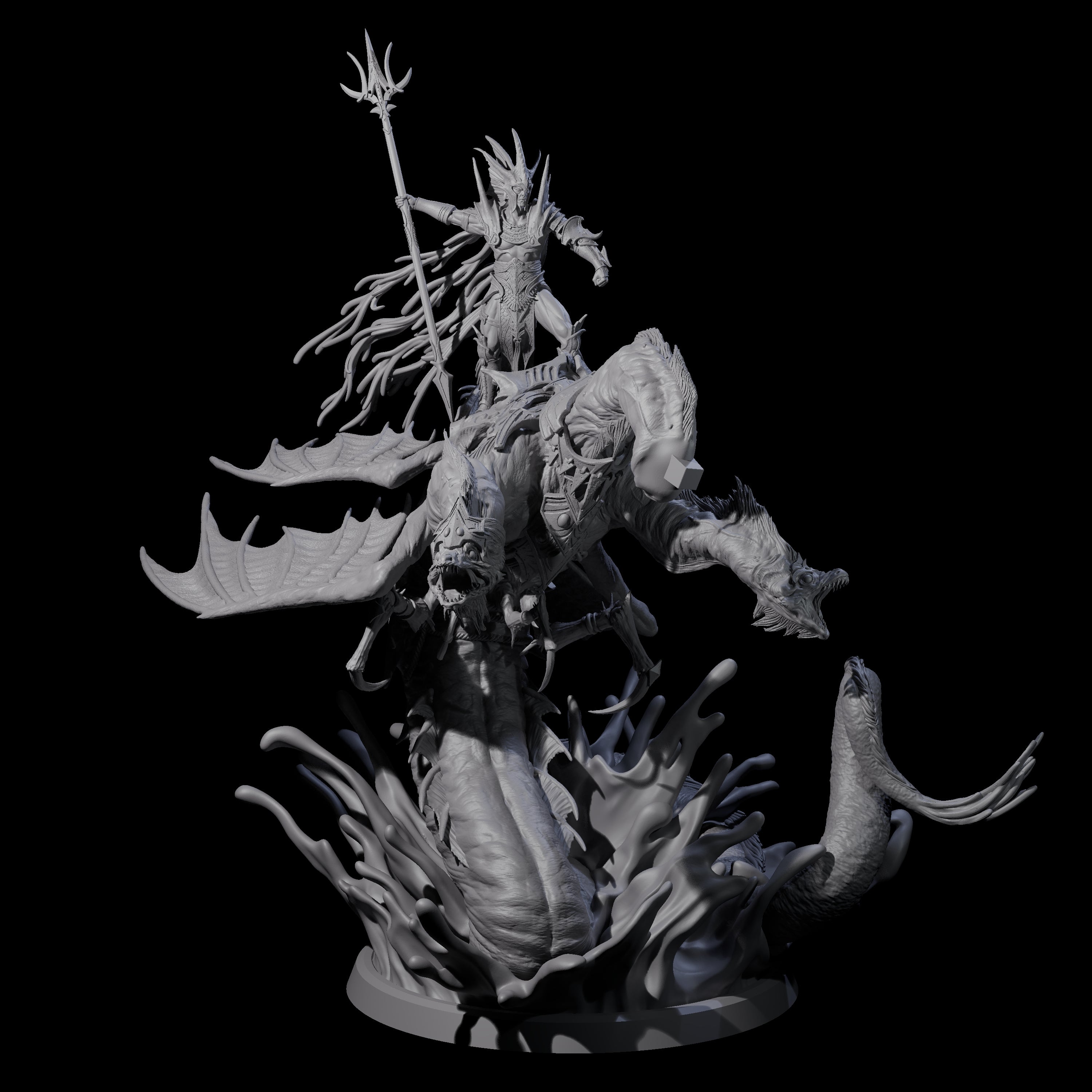 Sea Elf Deeplord Miniature for Dungeons and Dragons, Pathfinder or other TTRPGs