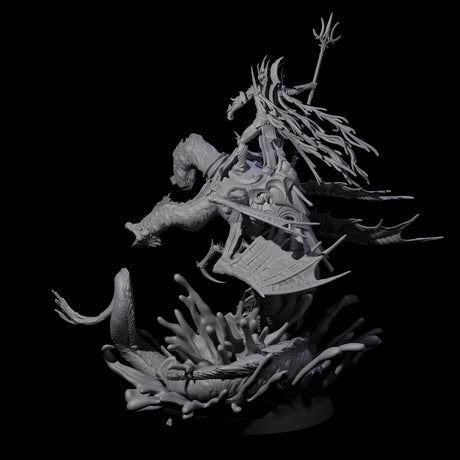 Sea Elf Deeplord Miniature for Dungeons and Dragons, Pathfinder or other TTRPGs