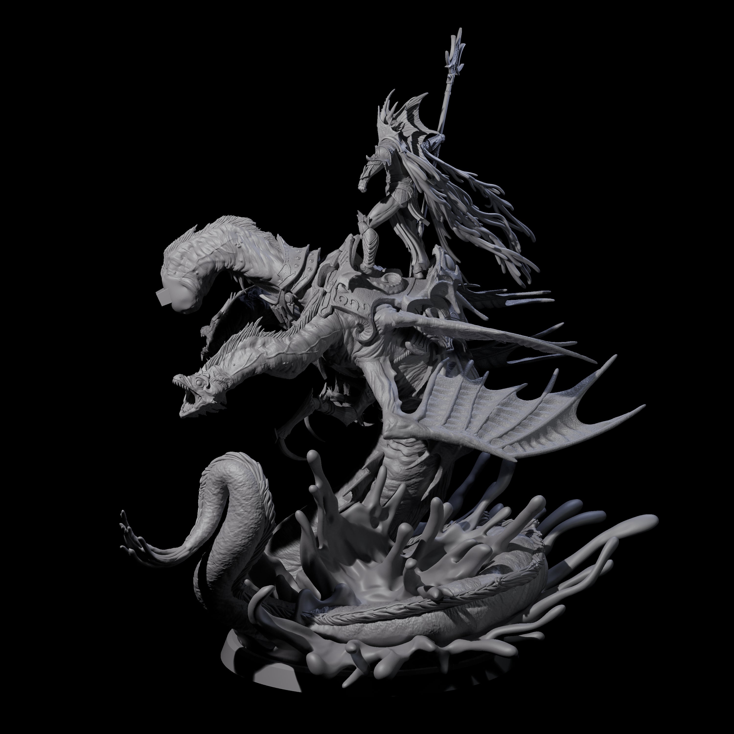 Sea Elf Deeplord Miniature for Dungeons and Dragons, Pathfinder or other TTRPGs