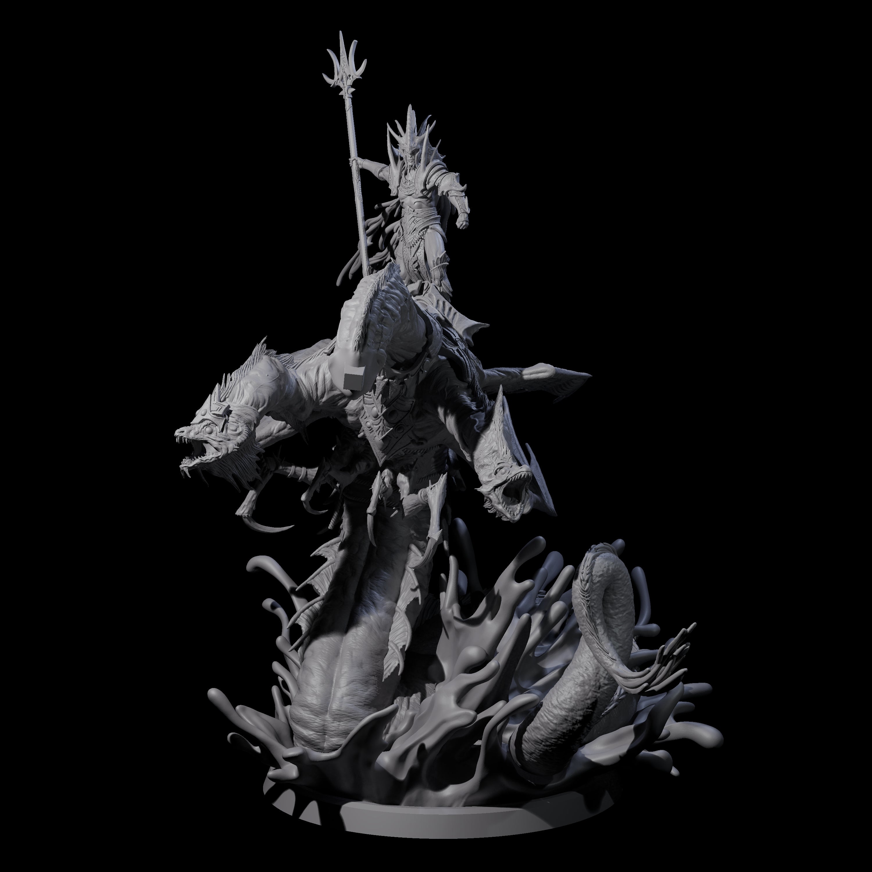 Sea Elf Deeplord Miniature for Dungeons and Dragons, Pathfinder or other TTRPGs