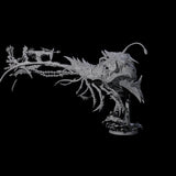 Sea Elf Piloting an Abyssal Lanternfish A Miniature for Dungeons and Dragons, Pathfinder or other TTRPGs