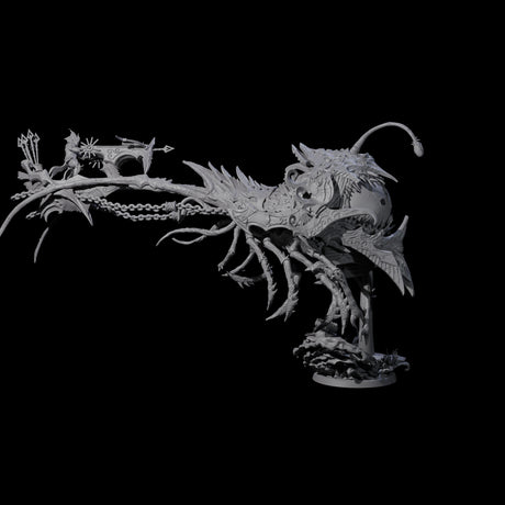 Sea Elf Piloting an Abyssal Lanternfish A Miniature for Dungeons and Dragons, Pathfinder or other TTRPGs