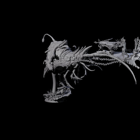 Sea Elf Piloting an Abyssal Lanternfish A Miniature for Dungeons and Dragons, Pathfinder or other TTRPGs