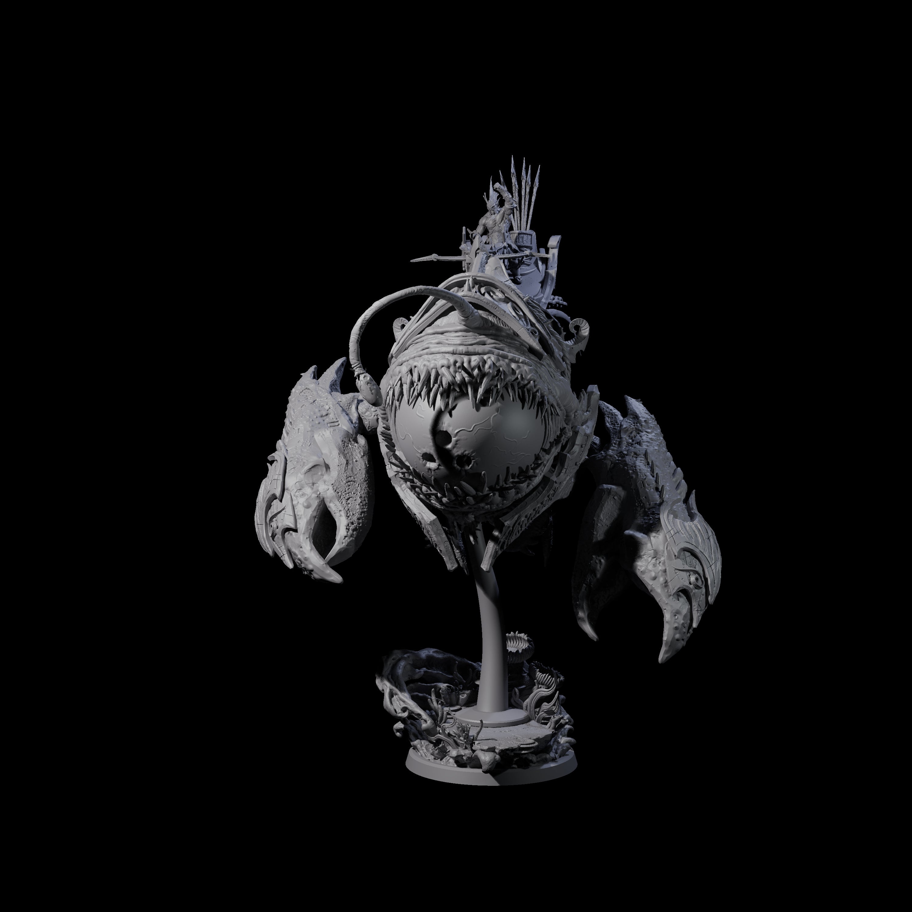 Sea Elf Piloting an Abyssal Lanternfish B Miniature for Dungeons and Dragons, Pathfinder or other TTRPGs