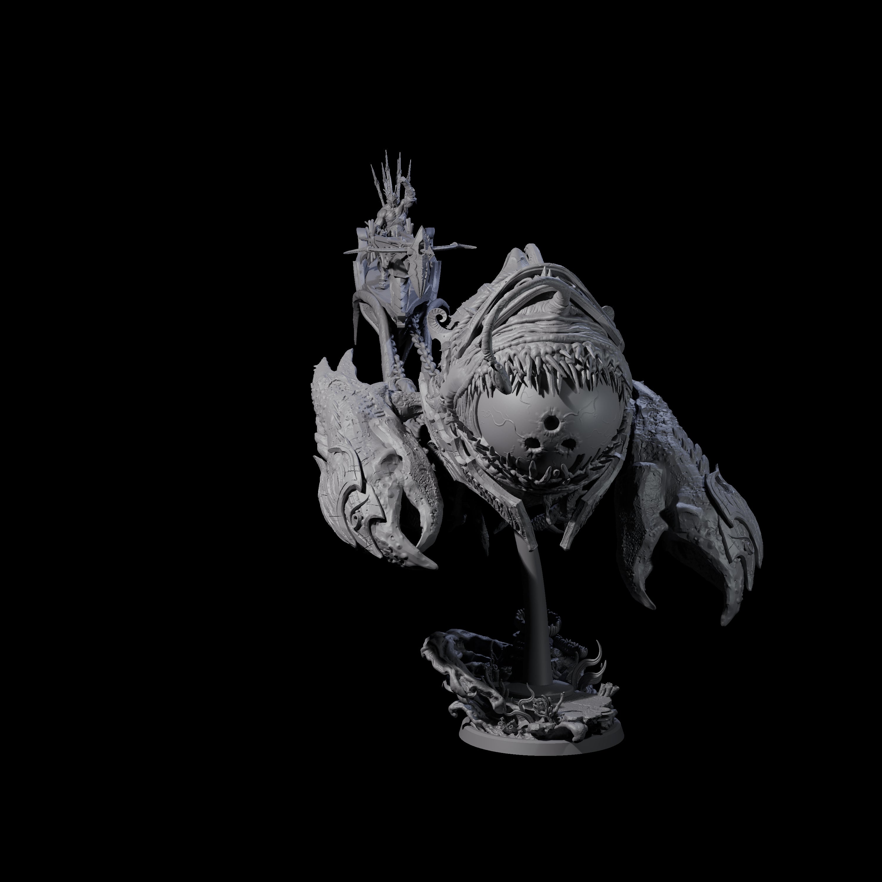 Sea Elf Piloting an Abyssal Lanternfish B Miniature for Dungeons and Dragons, Pathfinder or other TTRPGs