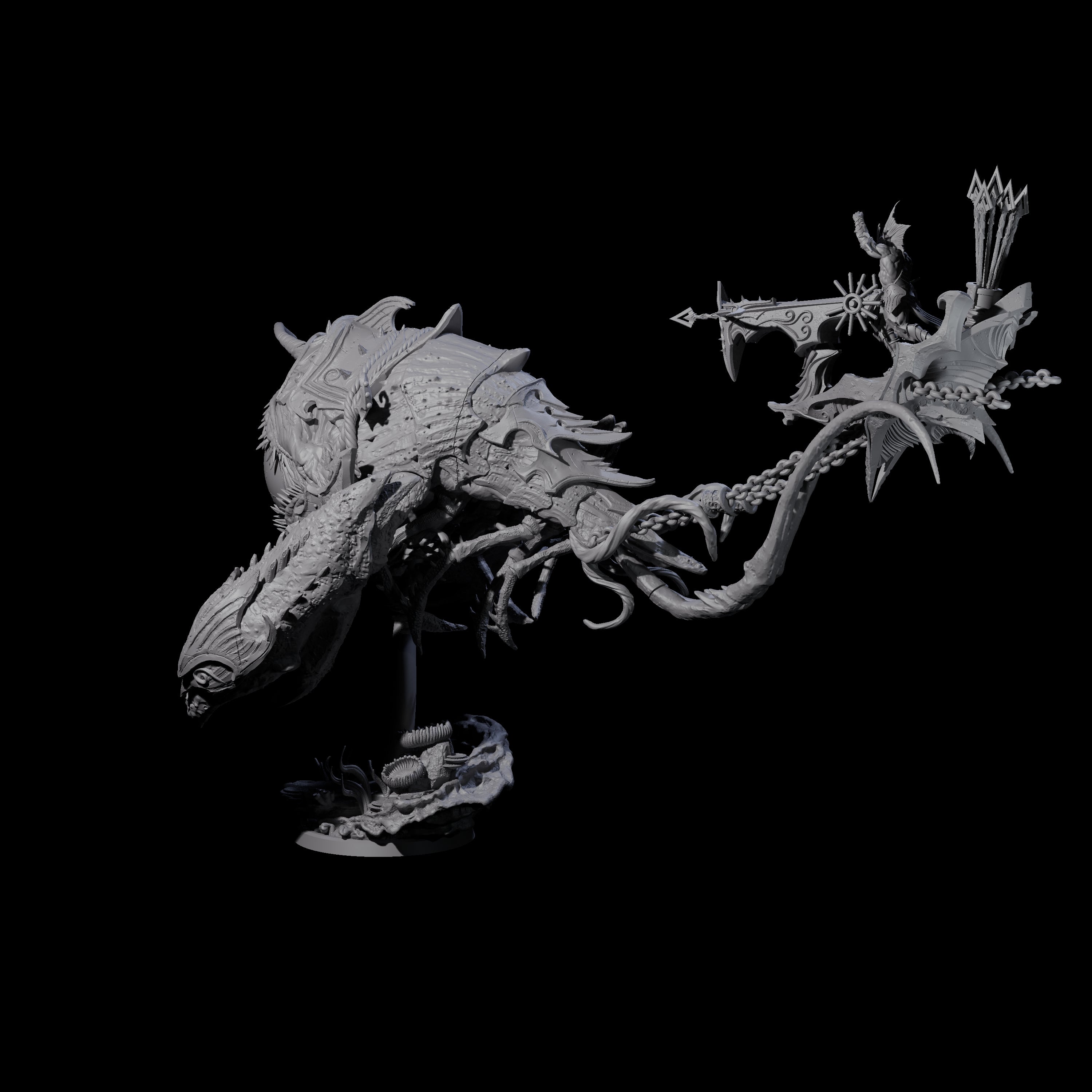 Sea Elf Piloting an Abyssal Lanternfish B Miniature for Dungeons and Dragons, Pathfinder or other TTRPGs