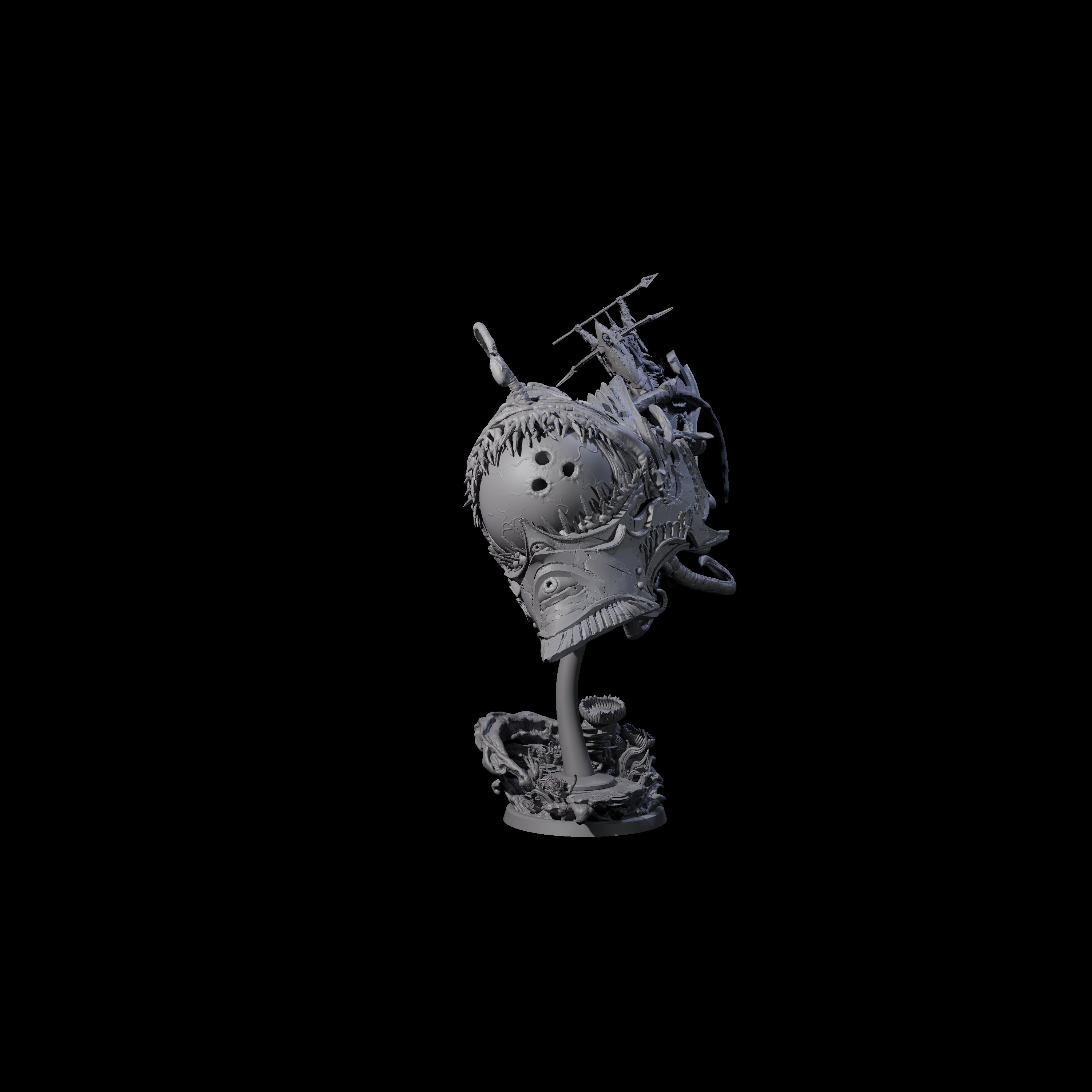 Sea Elf Piloting an Abyssal Lanternfish C Miniature for Dungeons and Dragons, Pathfinder or other TTRPGs