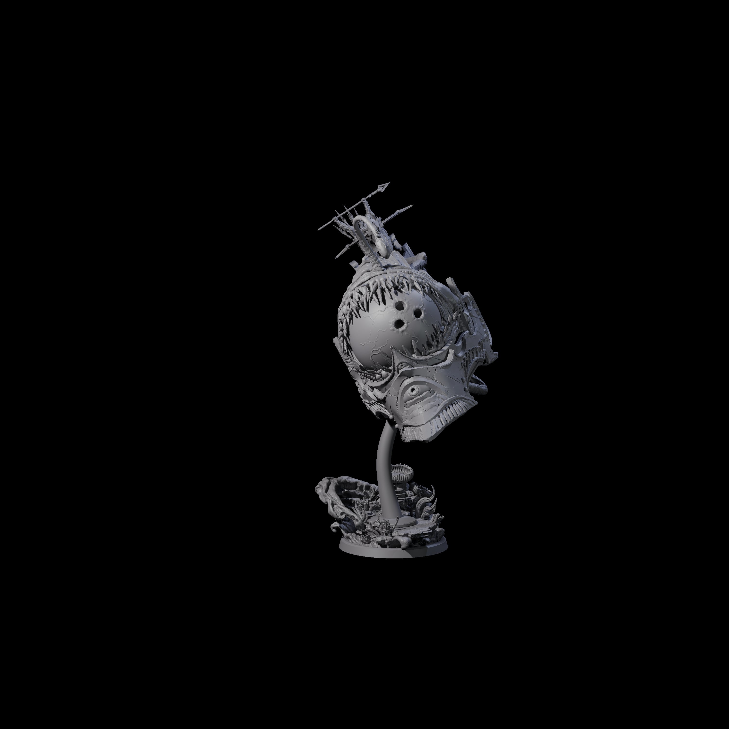 Sea Elf Piloting an Abyssal Lanternfish C Miniature for Dungeons and Dragons, Pathfinder or other TTRPGs