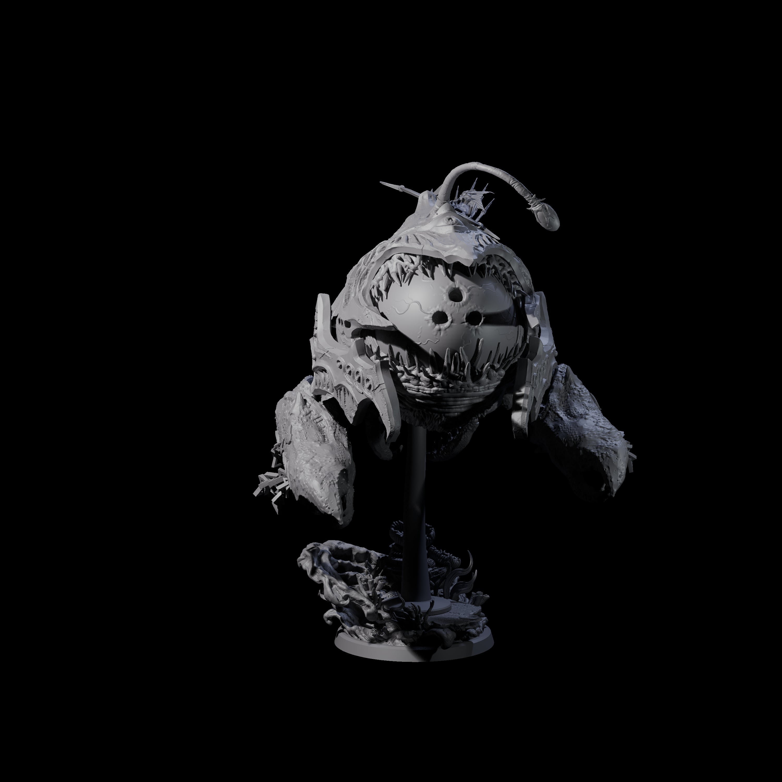 Sea Elf Piloting an Abyssal Lanternfish D Miniature for Dungeons and Dragons, Pathfinder or other TTRPGs
