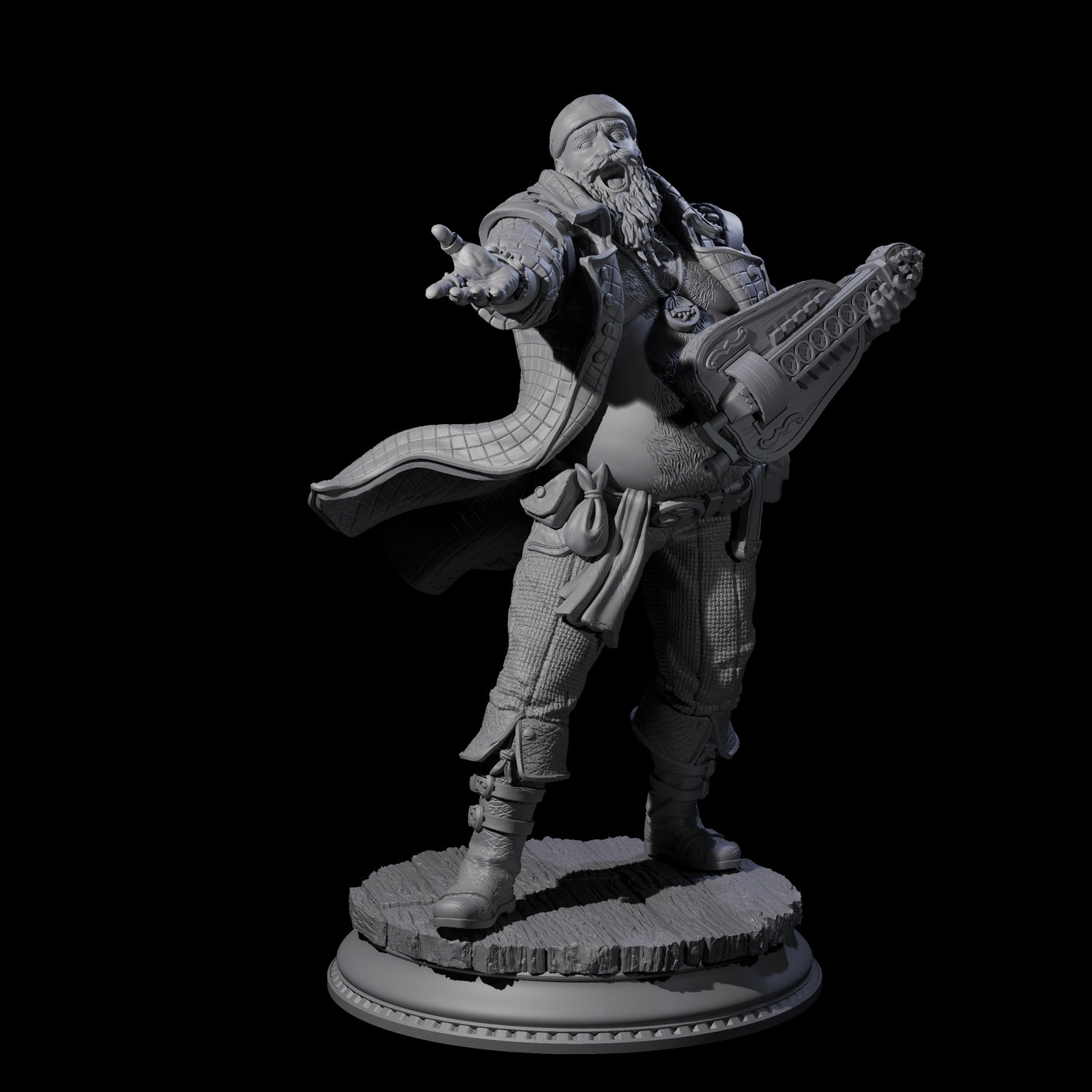 Sea Shanty Singing Bard Miniature for Dungeons and Dragons, Pathfinder or other TTRPGs