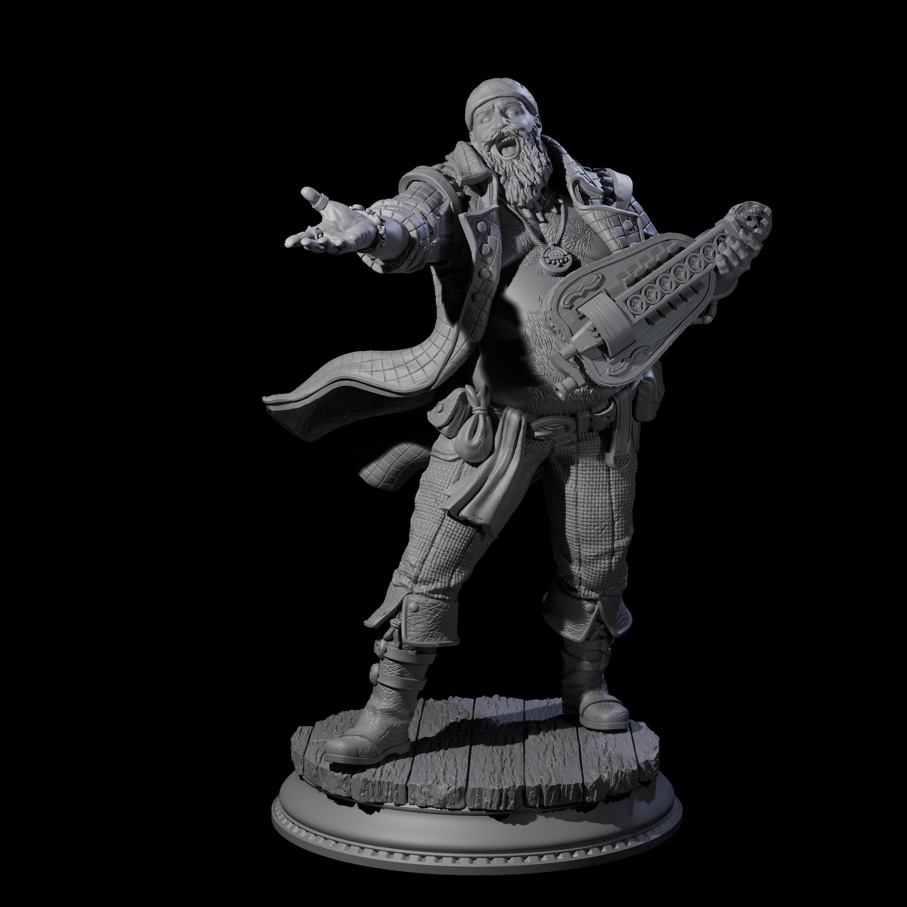 Sea Shanty Singing Bard Miniature for Dungeons and Dragons, Pathfinder or other TTRPGs