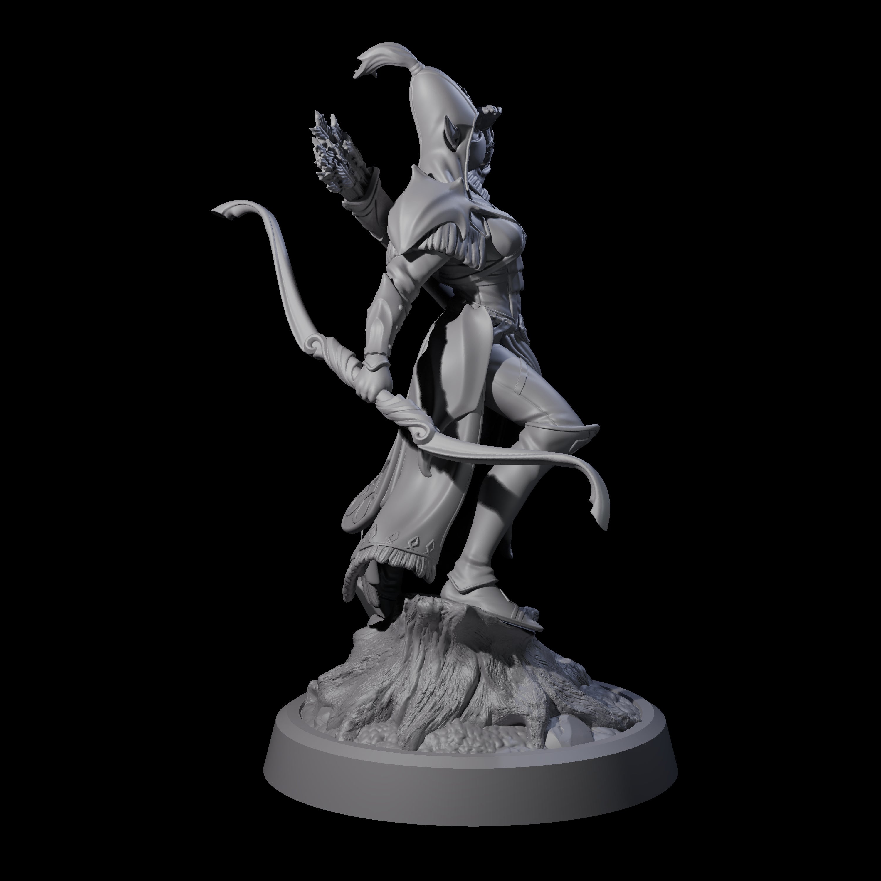 Searching Elf Archer Miniature for Dungeons and Dragons, Pathfinder or other TTRPGs