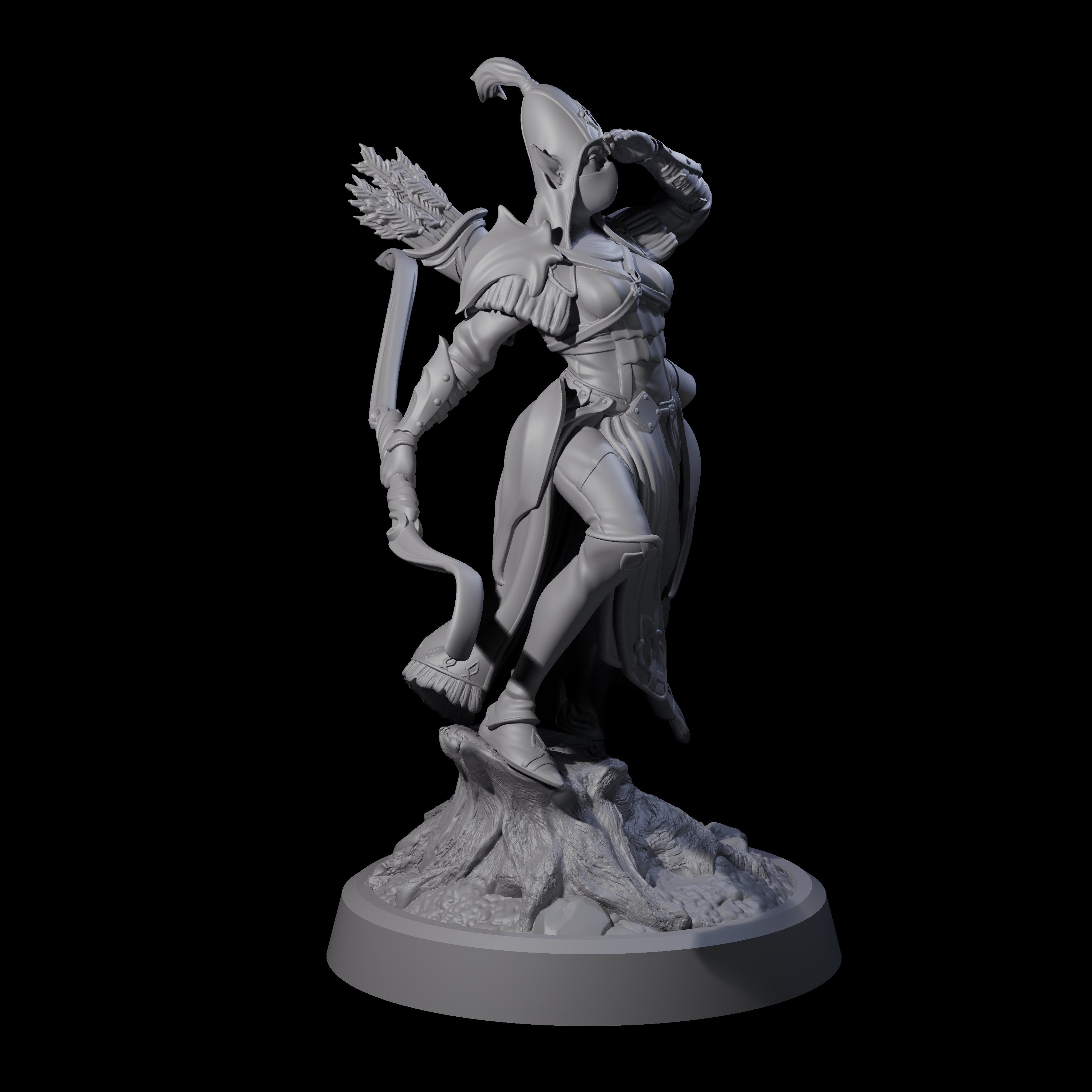 Searching Elf Archer Miniature for Dungeons and Dragons, Pathfinder or other TTRPGs