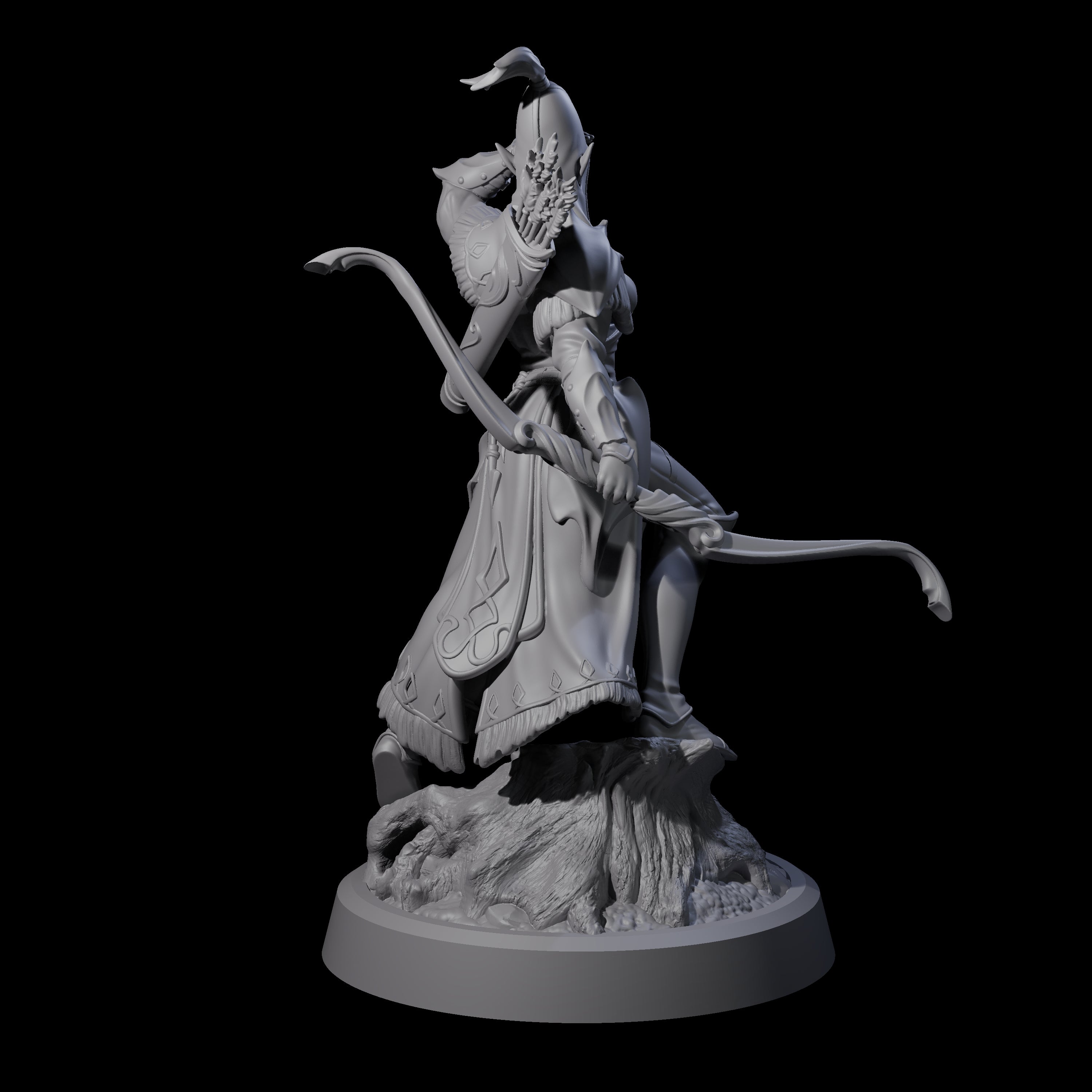 Searching Elf Archer Miniature for Dungeons and Dragons, Pathfinder or other TTRPGs